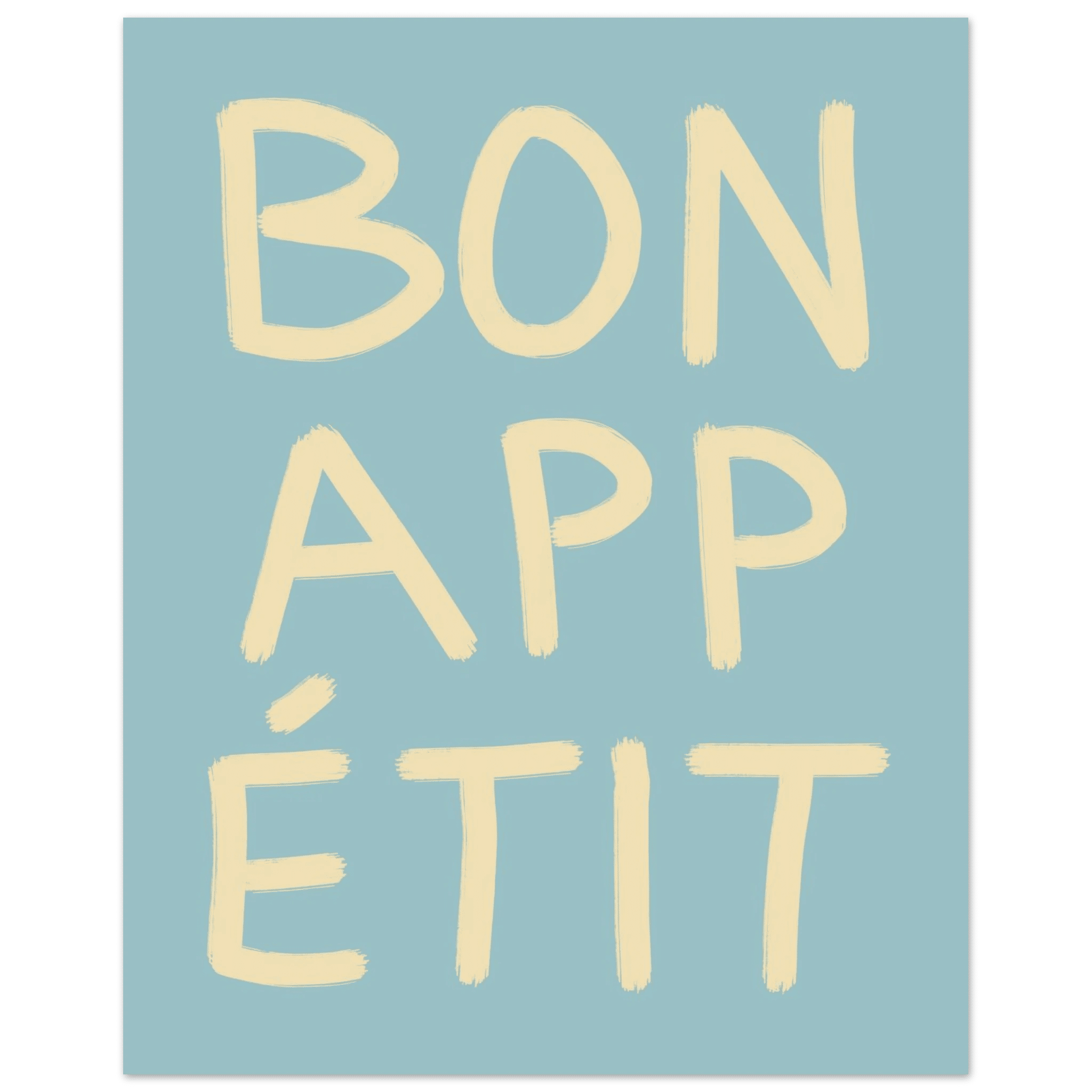 Bon Appétit Kitchen Poster | French Typography Wall Art | Retro Dining Room Print Decor - Evergreen Posters