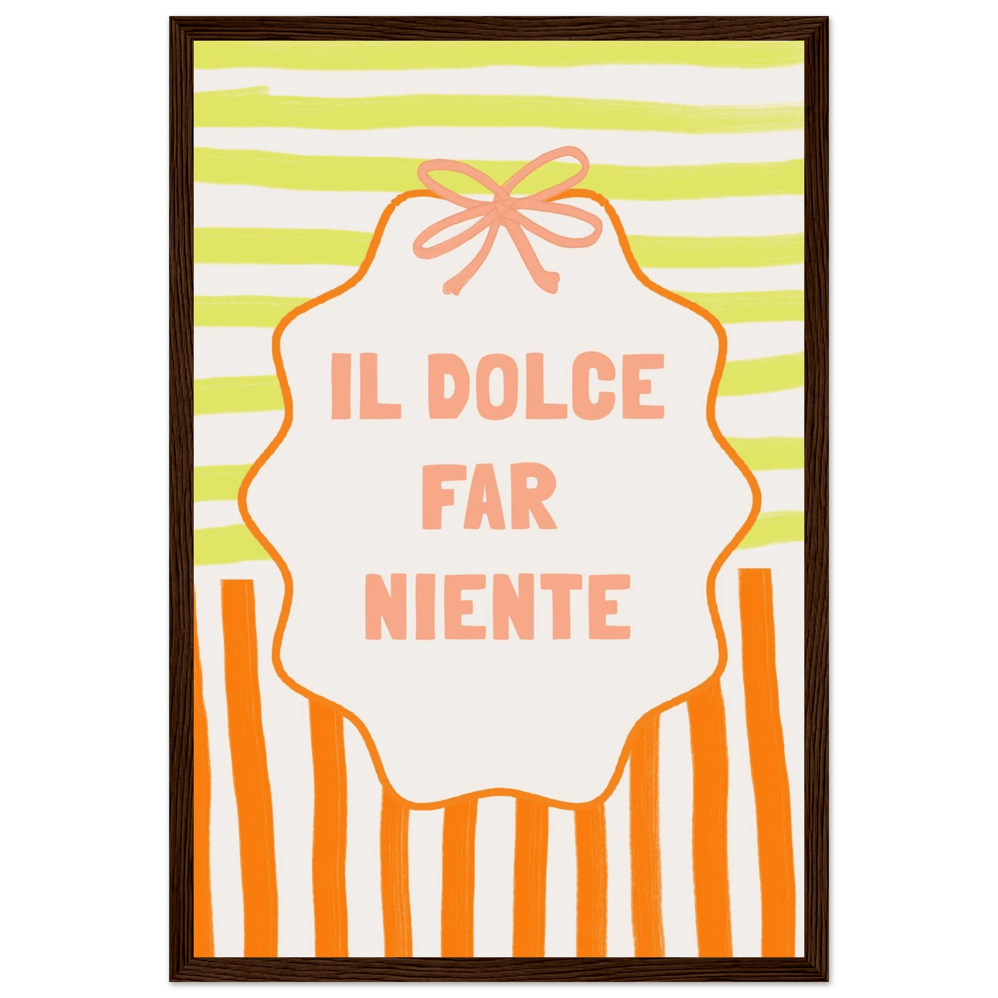 Il Dolce Far Niente Italian Print | Coquette Stripe Wall Art - Evergreen Posters
