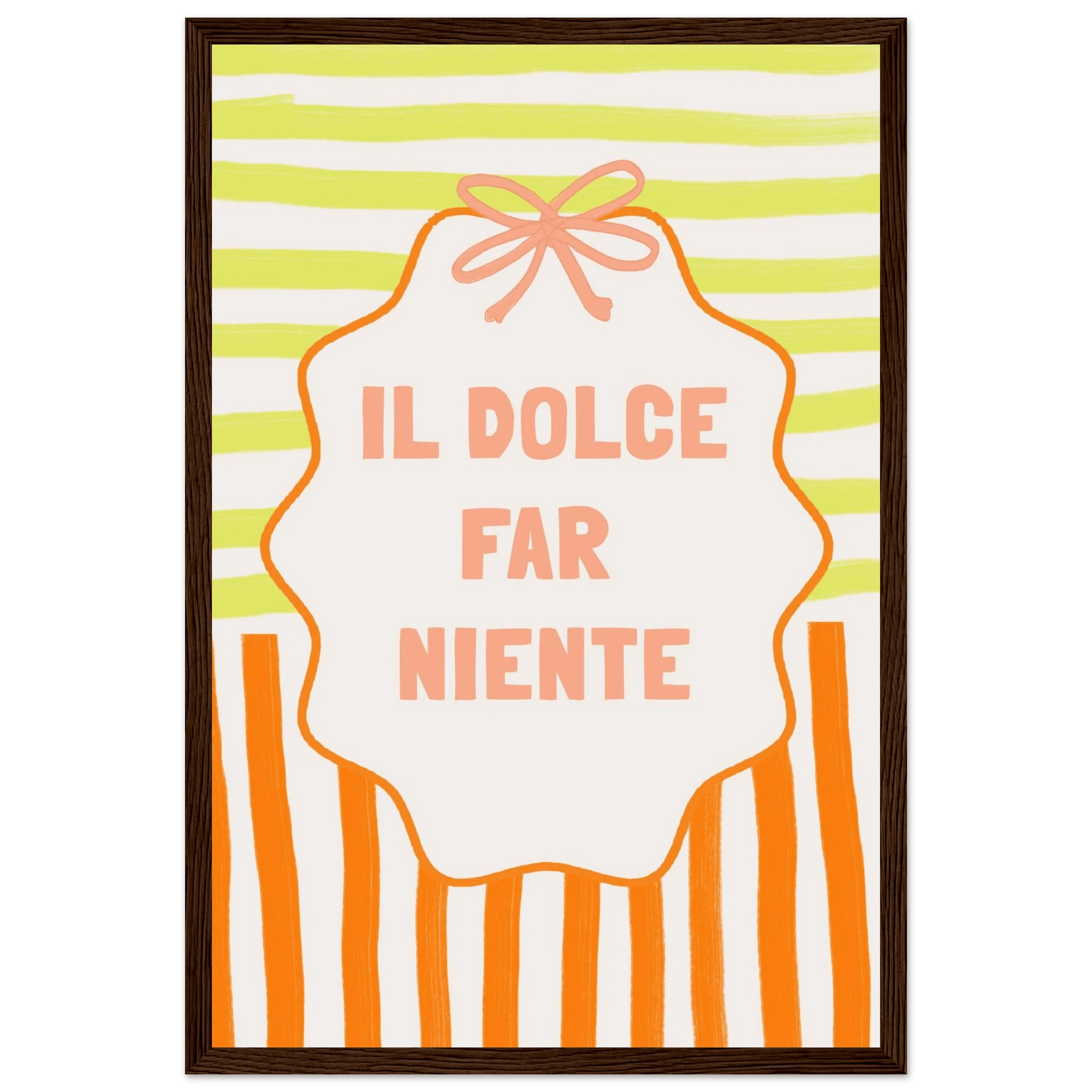 Il Dolce Far Niente Italian Print | Coquette Stripe Wall Art - Evergreen Posters