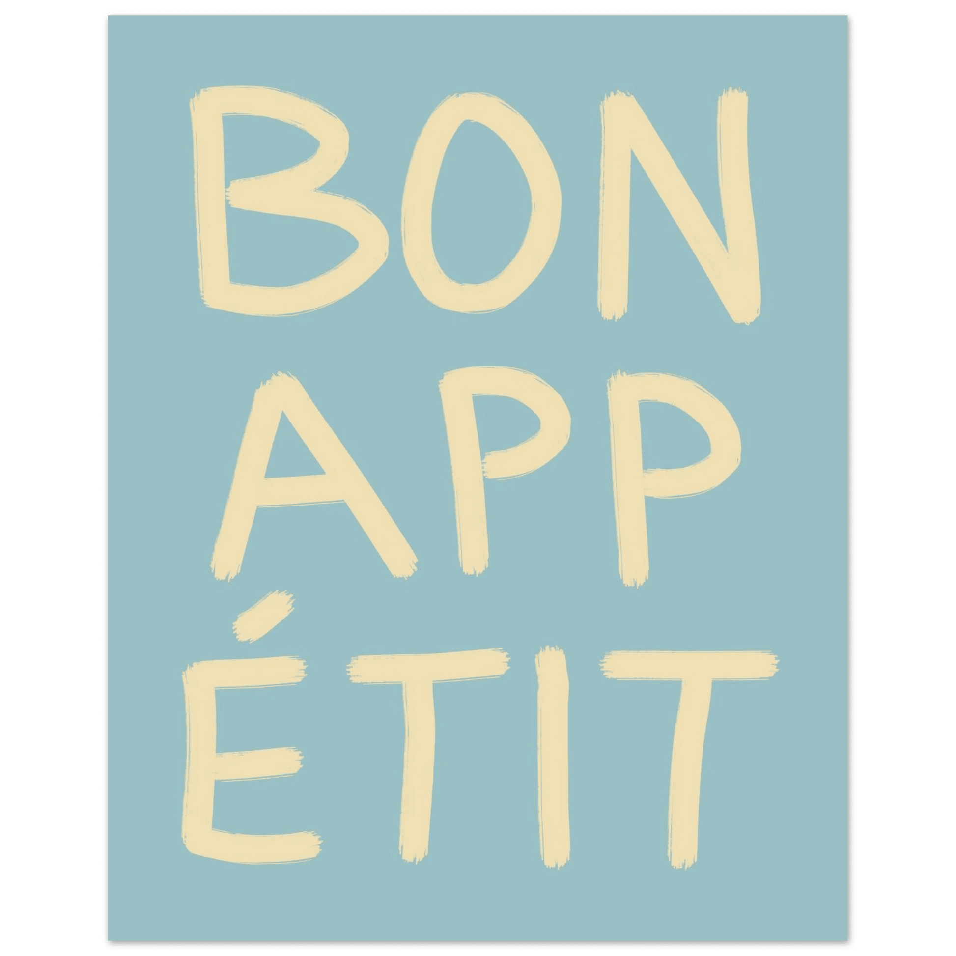 Bon Appétit Kitchen Poster | French Typography Wall Art | Retro Dining Room Print Decor - Evergreen Posters