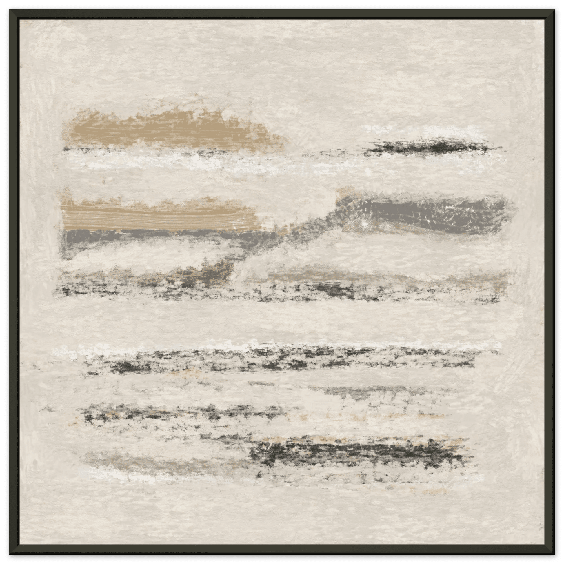 Neutral Abstract Poster | Beige Textured Brushstroke Wall Art | Minimalist Living Room Print - Evergreen Posters