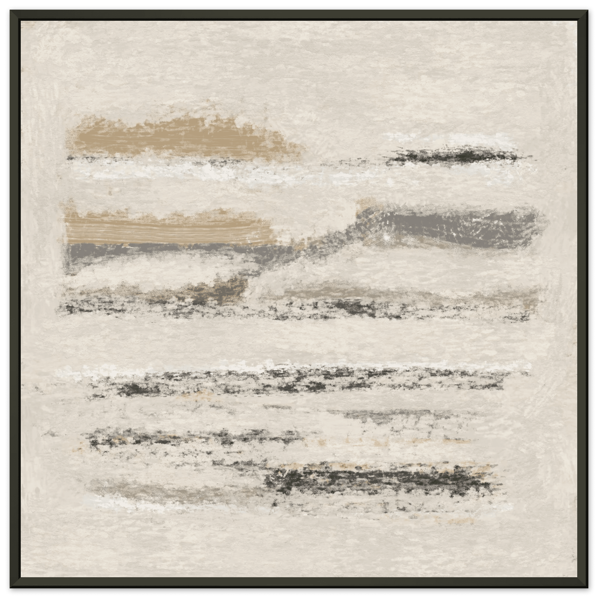 Neutral Abstract Poster | Beige Textured Brushstroke Wall Art | Minimalist Living Room Print - Evergreen Posters