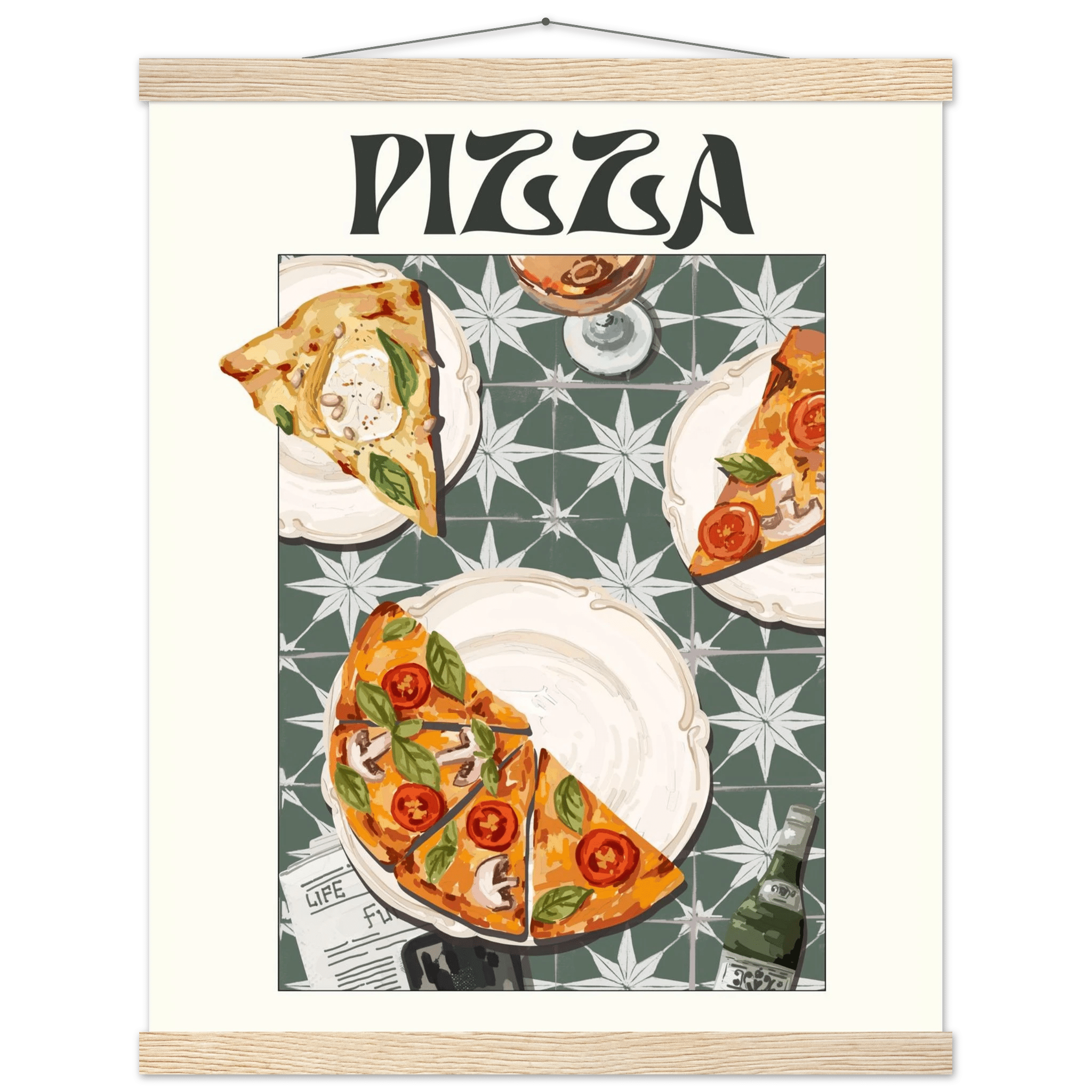Pizza Poster – Playful Italian Kitchen Wall Art Print (Digital & Printed Options) - Evergreen Posters