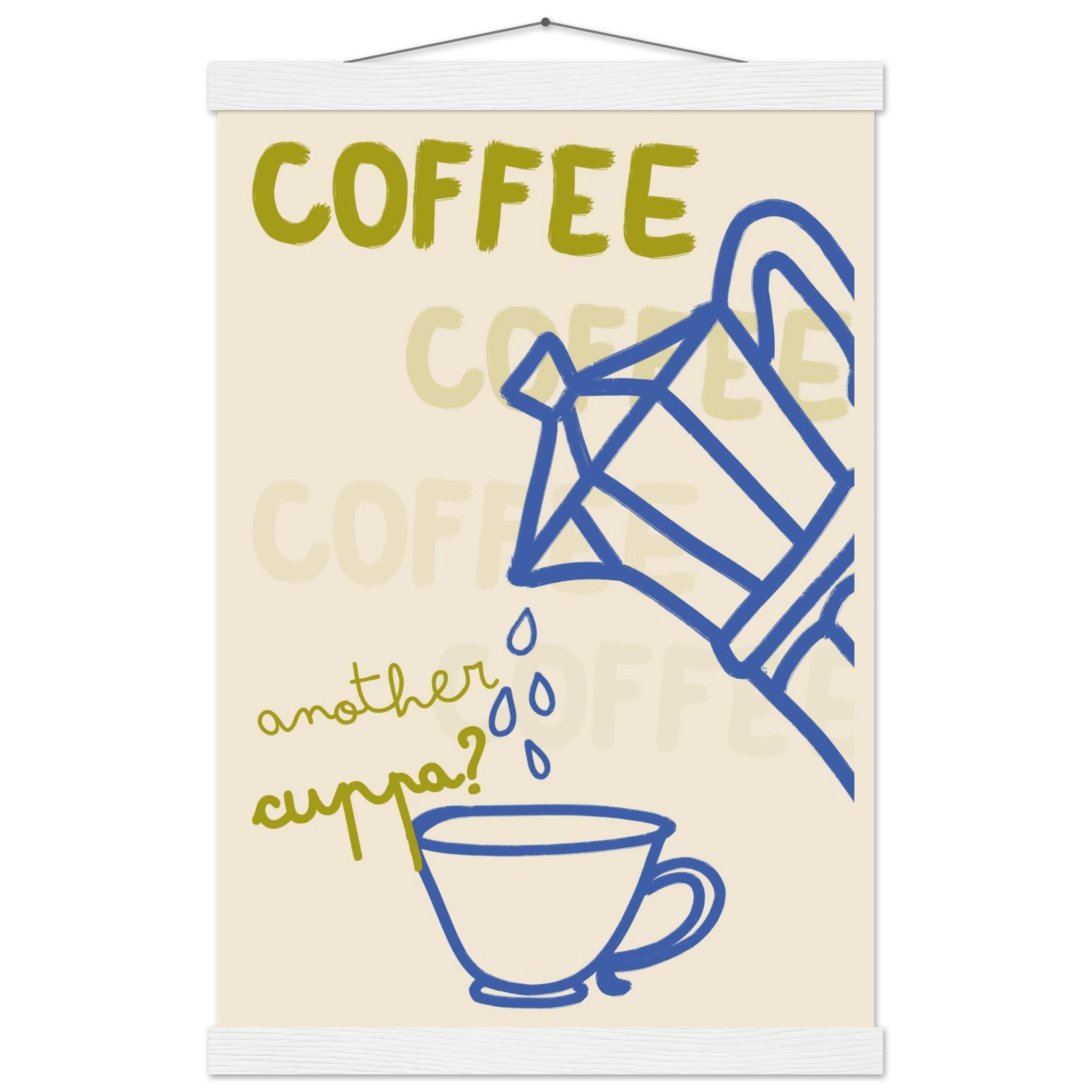Coffee Print | Another Cuppa Moka Pot Wall Art | Kitchen Coffee Poster - Evergreen Posters