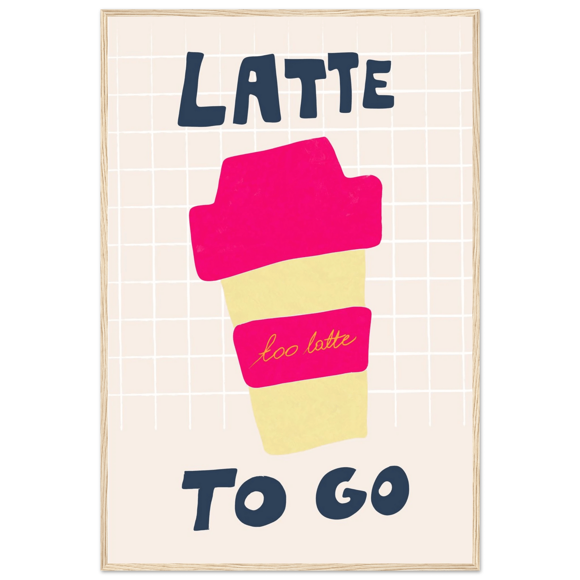 Latte To Go Poster – Playful Coffee Kitchen Wall Art Print (Digital & Printed Options) - Evergreen Posters