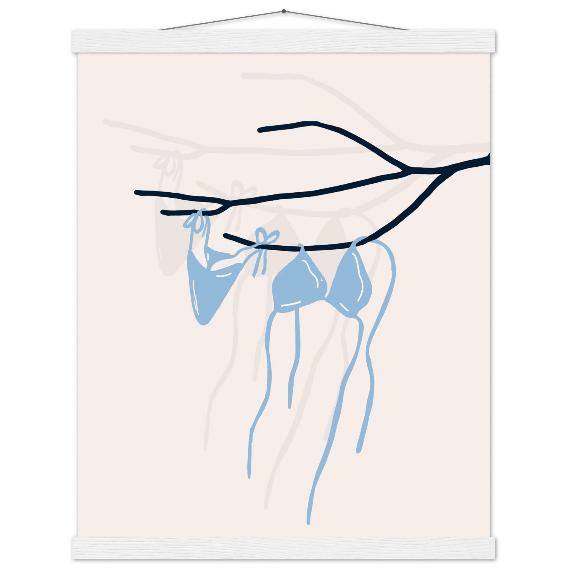Coastal Bikini Line Art Poster – Minimalist Beach Wall Art Print - Evergreen Posters