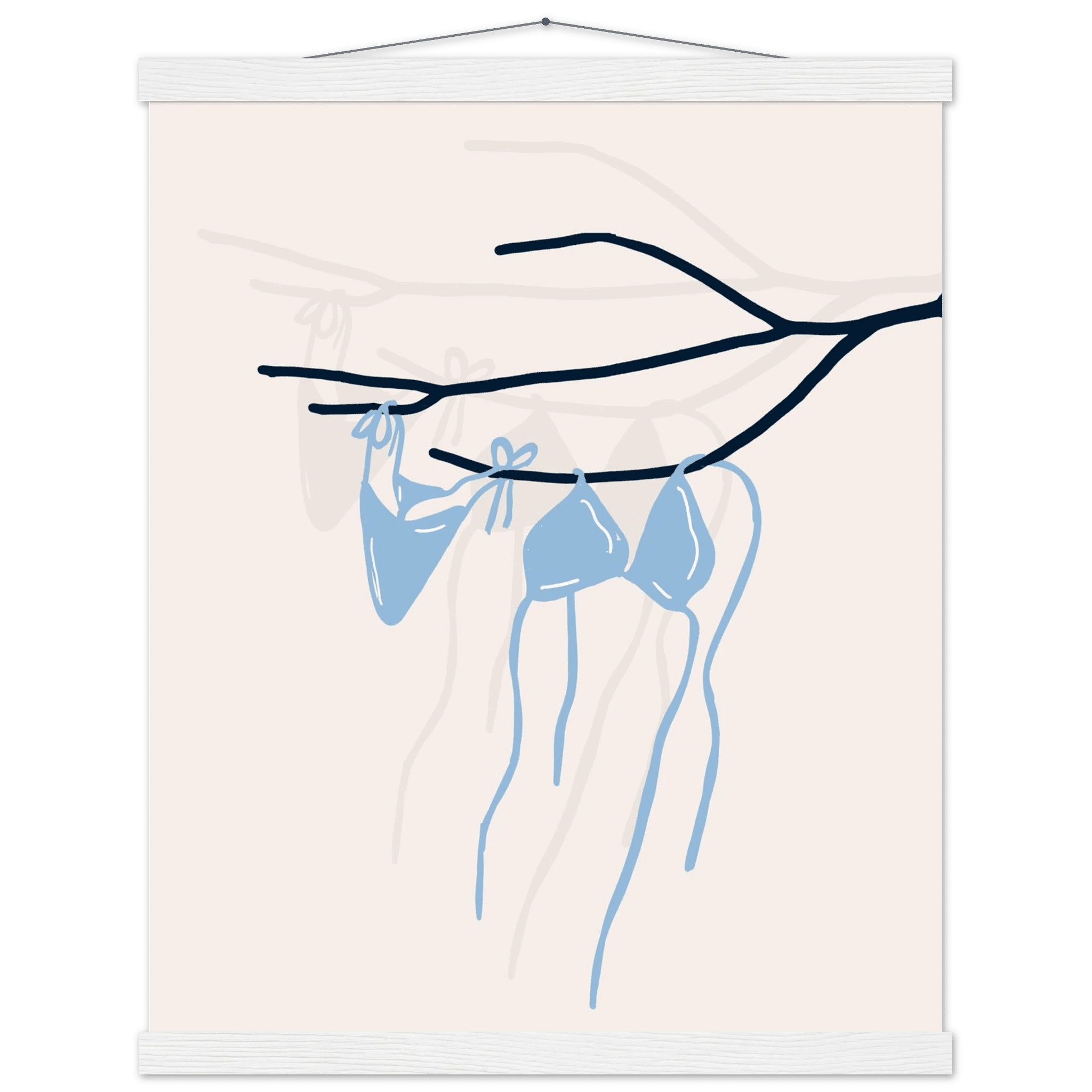 Coastal Bikini Line Art Poster – Minimalist Beach Wall Art Print - Evergreen Posters