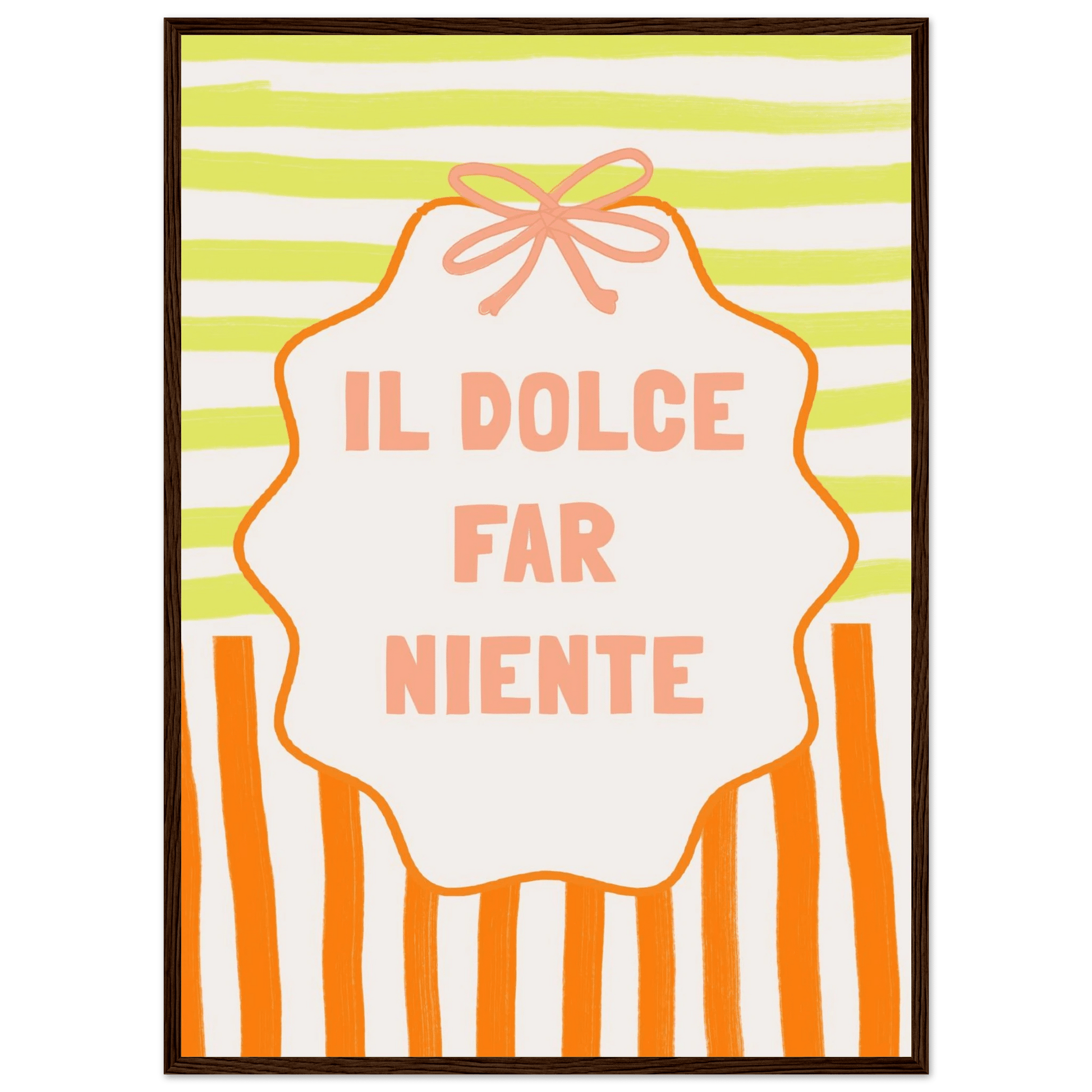 Il Dolce Far Niente Italian Print | Coquette Stripe Wall Art - Evergreen Posters