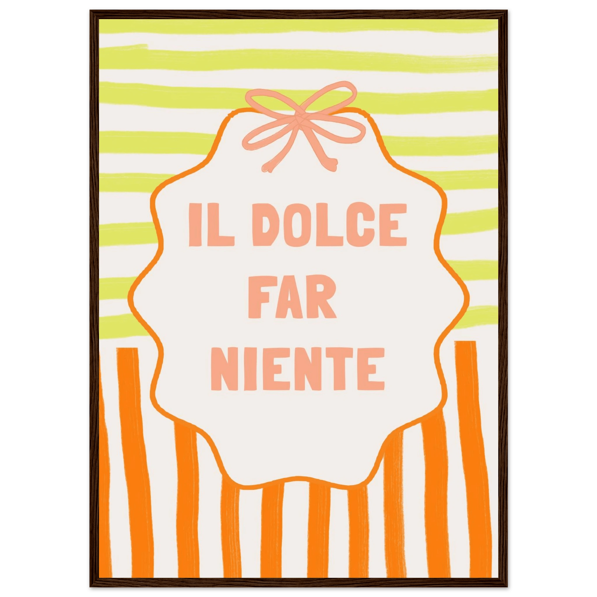 Il Dolce Far Niente Italian Print | Coquette Stripe Wall Art - Evergreen Posters