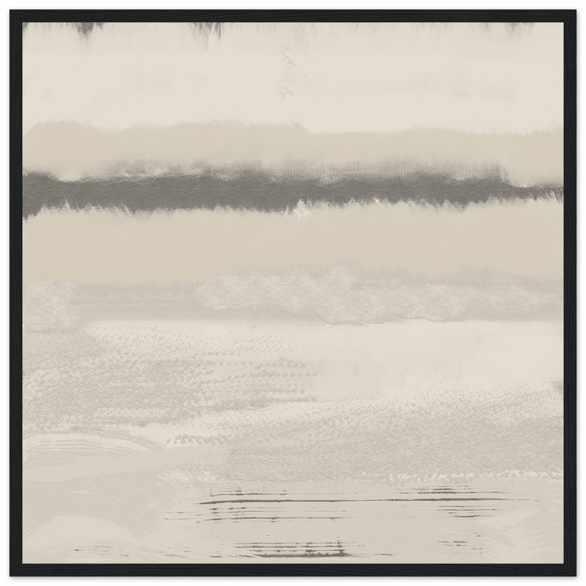 Misty Abstract Poster | Beige & Grey Textured Wall Art | Minimalist Square Print - Evergreen Posters