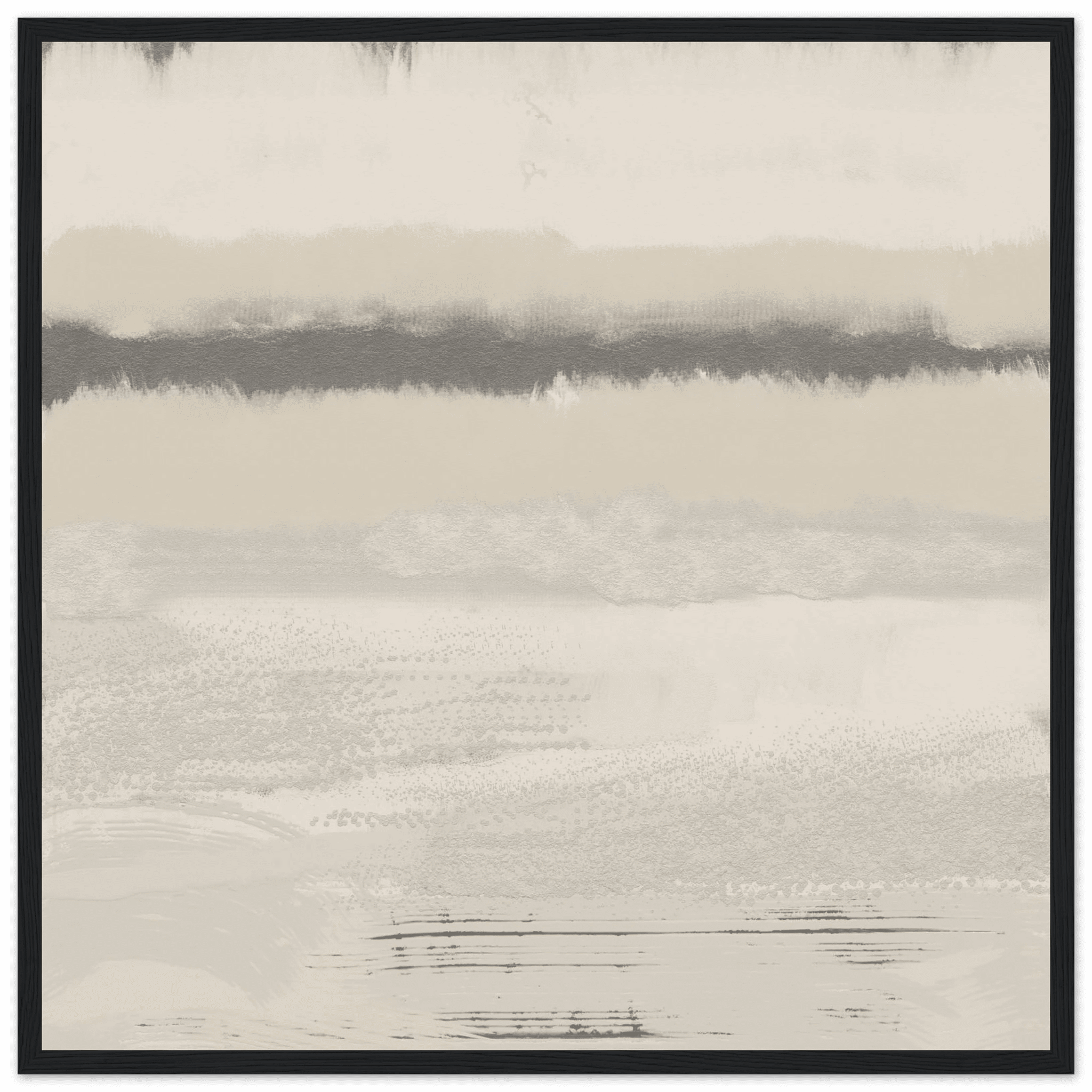 Misty Abstract Poster | Beige & Grey Textured Wall Art | Minimalist Square Print - Evergreen Posters