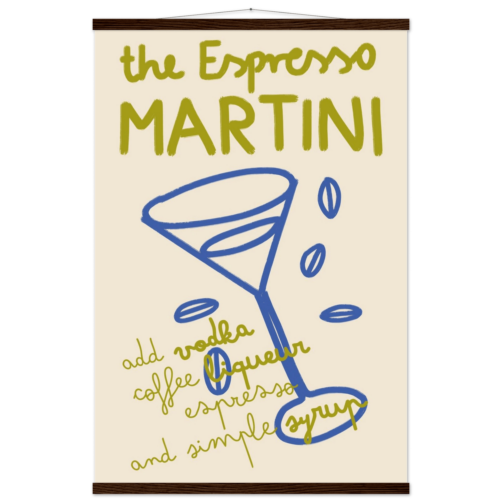 Espresso Martini Print | Cocktail Recipe Wall Art | Kitchen Bar Poster - Evergreen Posters