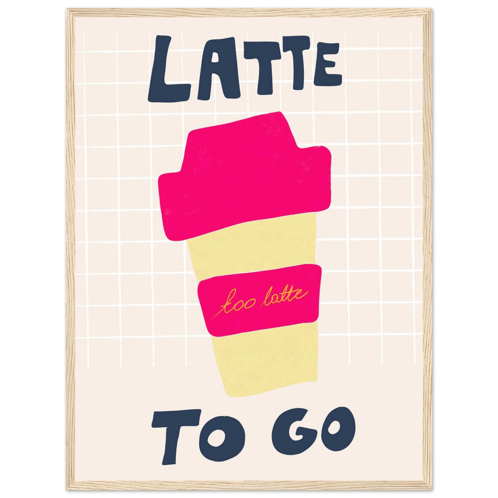 Latte To Go Poster – Playful Coffee Kitchen Wall Art Print (Digital & Printed Options) - Evergreen Posters
