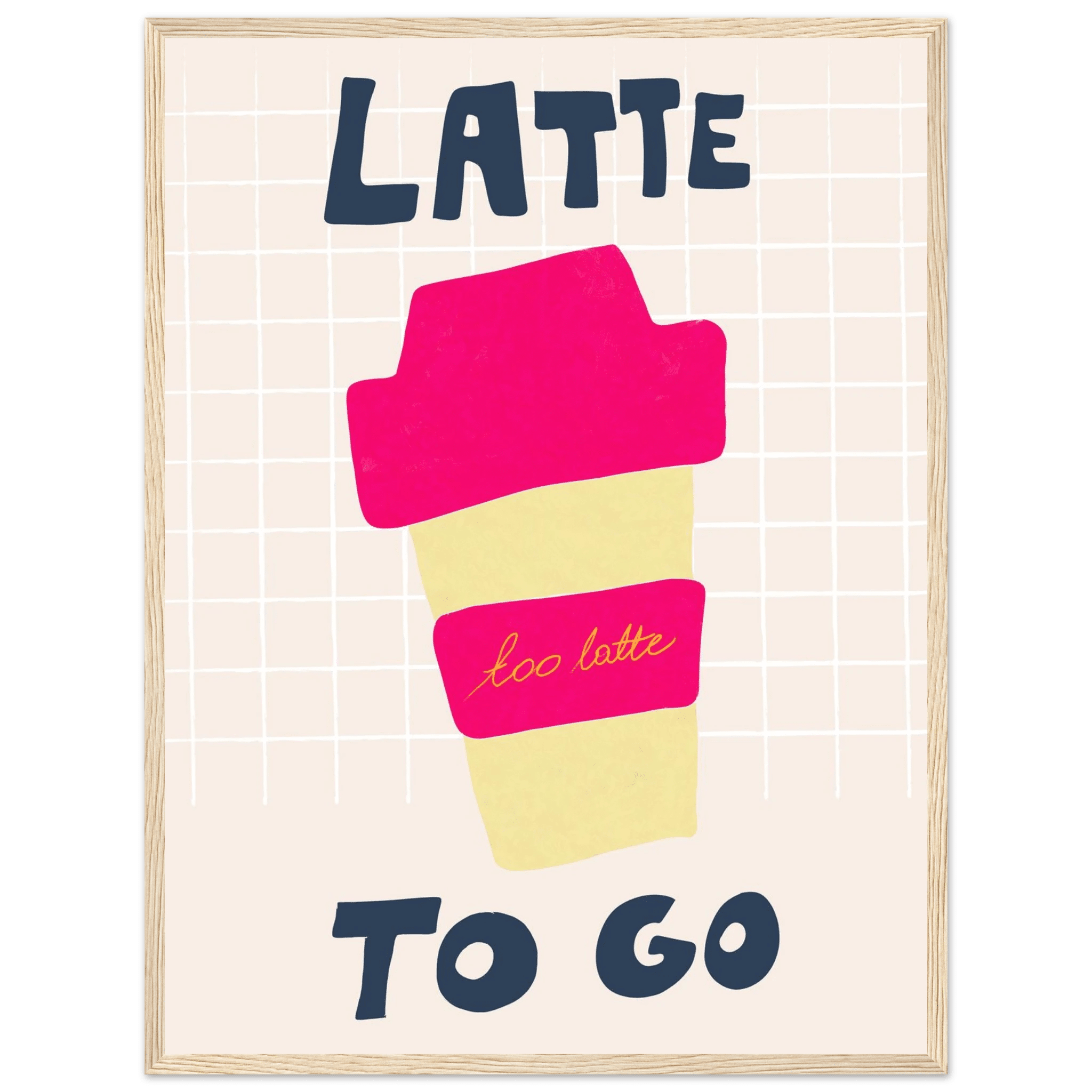 Latte To Go Poster – Playful Coffee Kitchen Wall Art Print (Digital & Printed Options) - Evergreen Posters