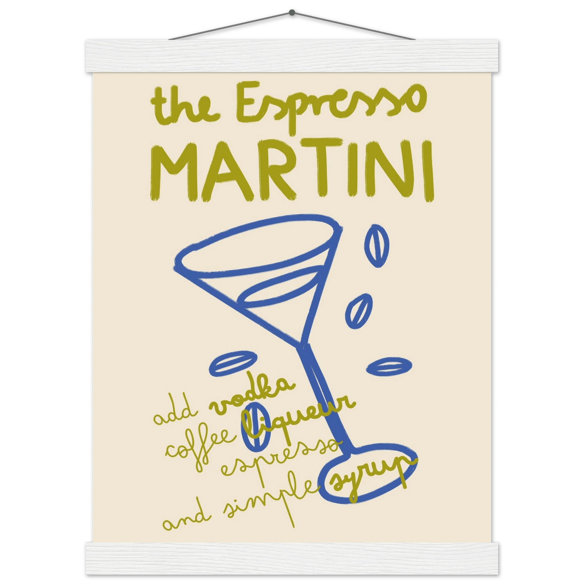 Espresso Martini Print | Cocktail Recipe Wall Art | Kitchen Bar Poster - Evergreen Posters