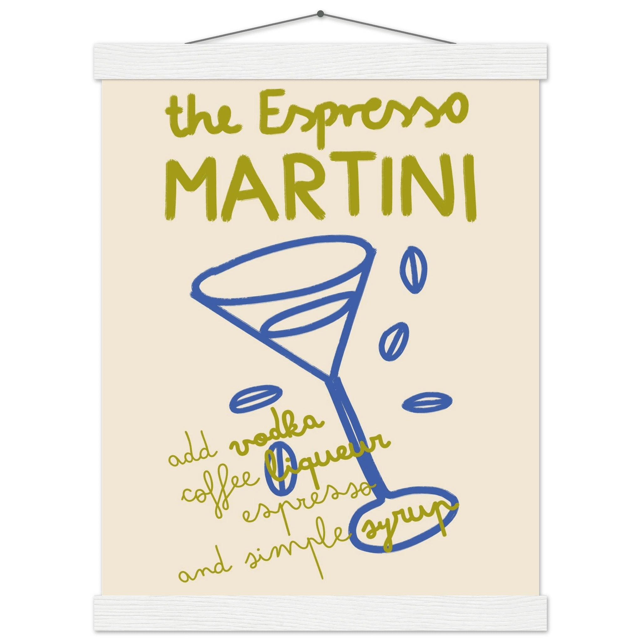 Espresso Martini Print | Cocktail Recipe Wall Art | Kitchen Bar Poster - Evergreen Posters