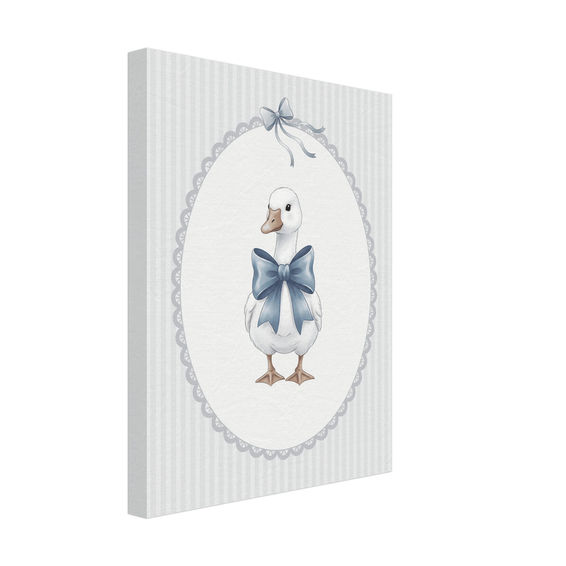 Blue Bow Duck Nursery Poster – Sweet Baby Room Wall Art Print - Evergreen Posters