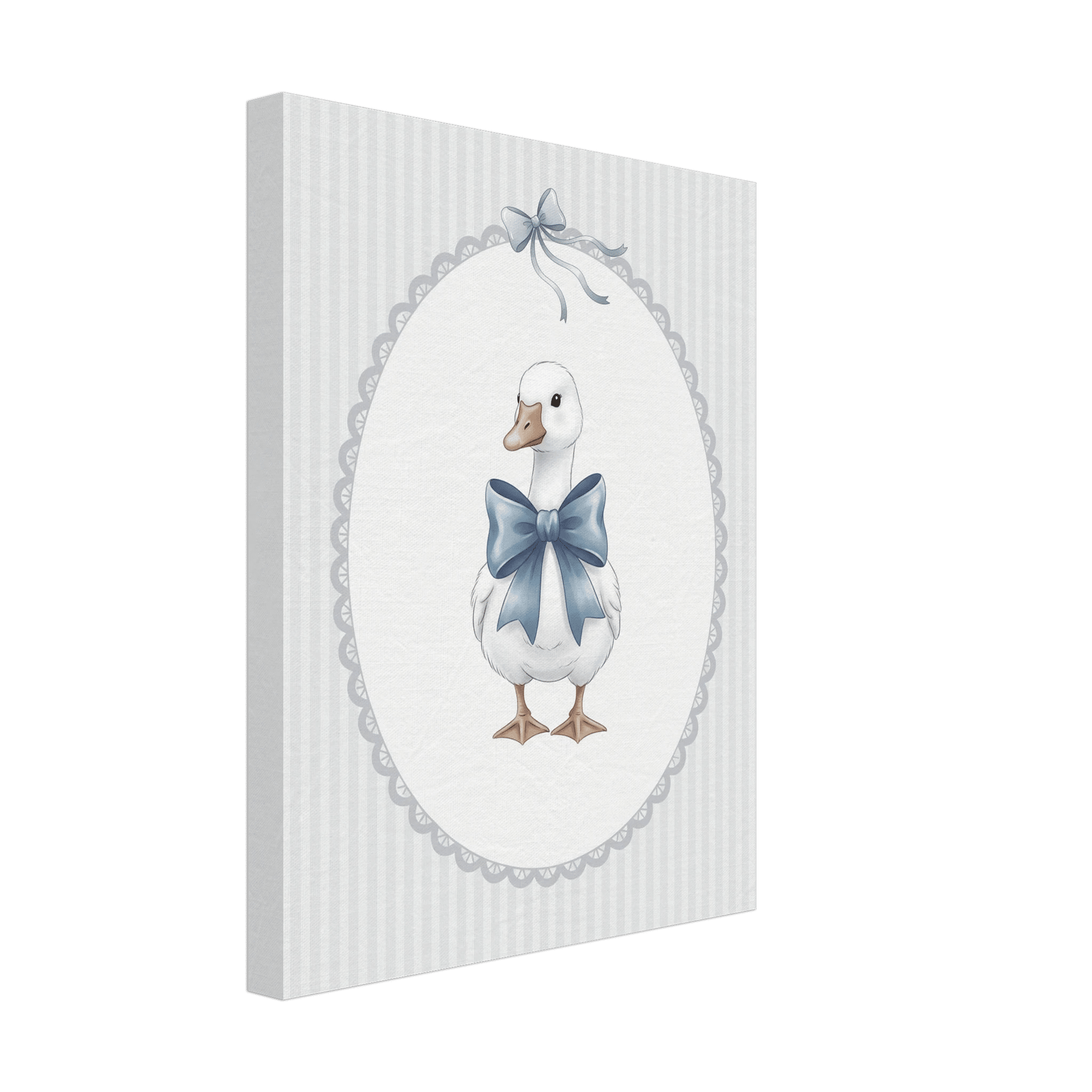 Blue Bow Duck Nursery Poster – Sweet Baby Room Wall Art Print - Evergreen Posters