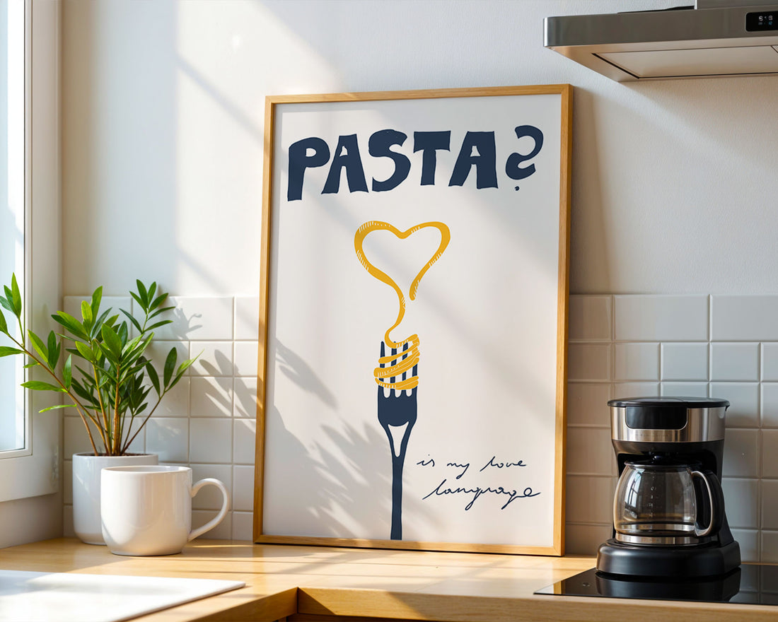 Pasta is My Love Language Poster – Playful Kitchen Wall Art Print (Digital & Printed Options) - Evergreen Posters