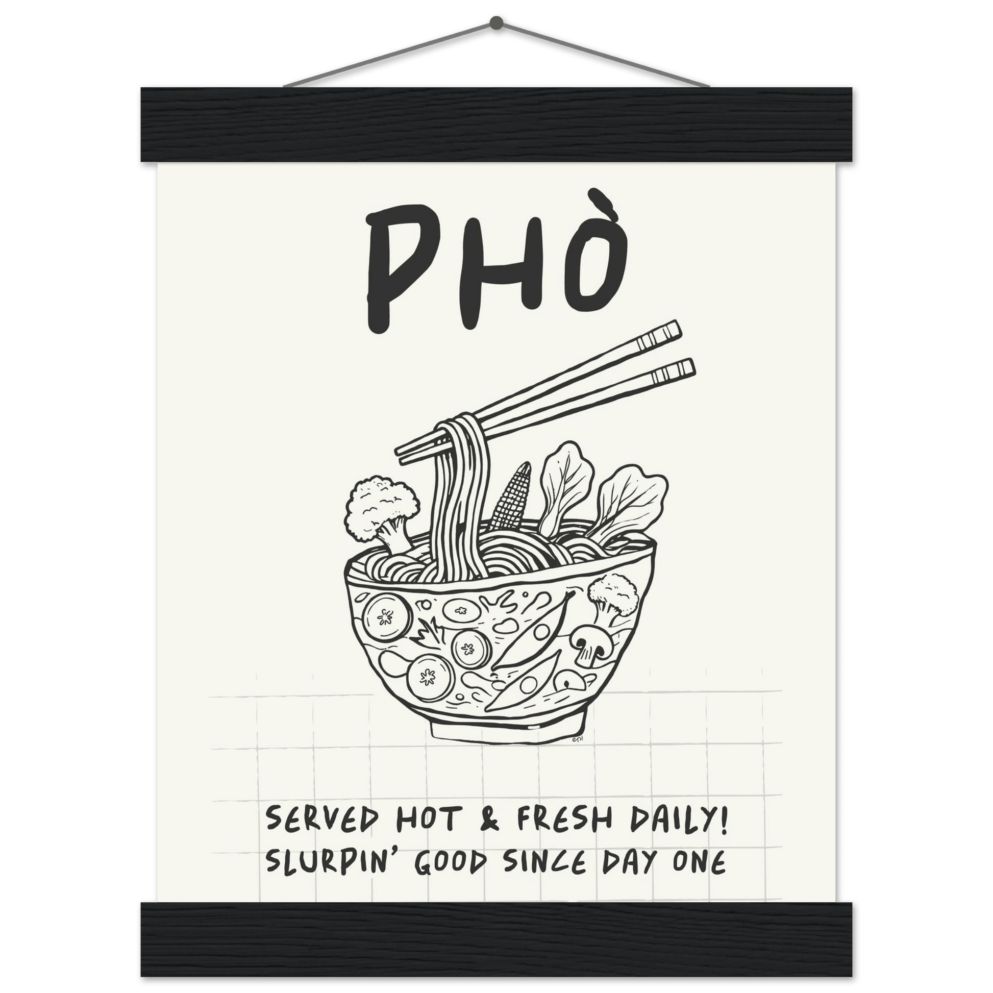 Pho Poster – Slurpin’ Good Vietnamese Kitchen Wall Art Print (Digital & Printed Options) - Evergreen Posters