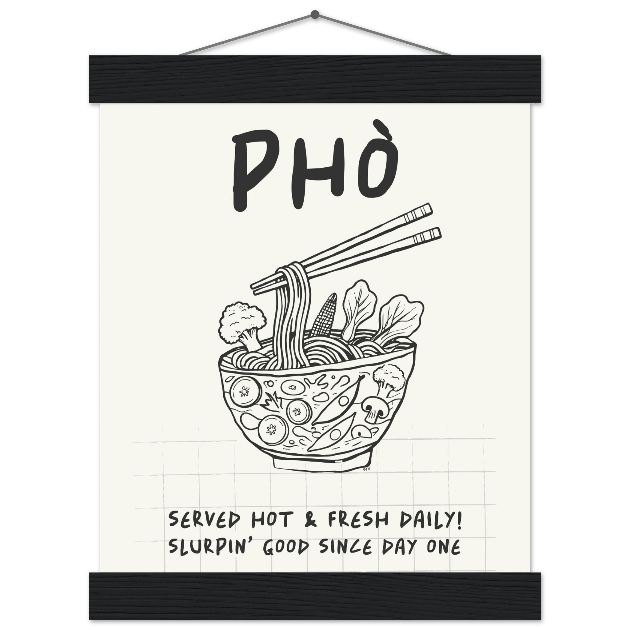 Pho Poster – Slurpin’ Good Vietnamese Kitchen Wall Art Print (Digital & Printed Options) - Evergreen Posters