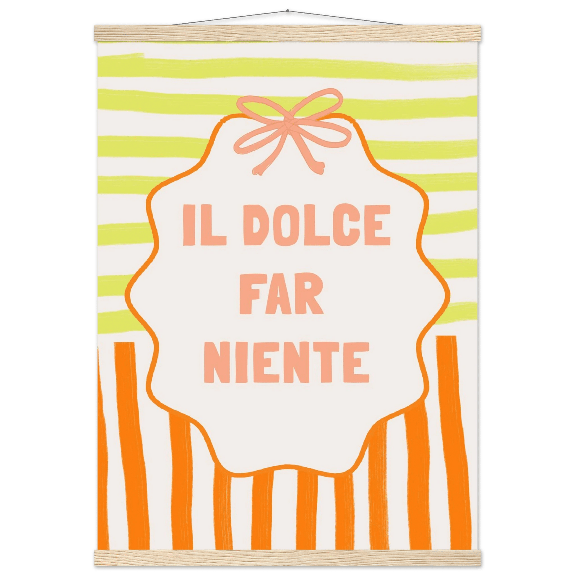 Il Dolce Far Niente Italian Print | Coquette Stripe Wall Art - Evergreen Posters