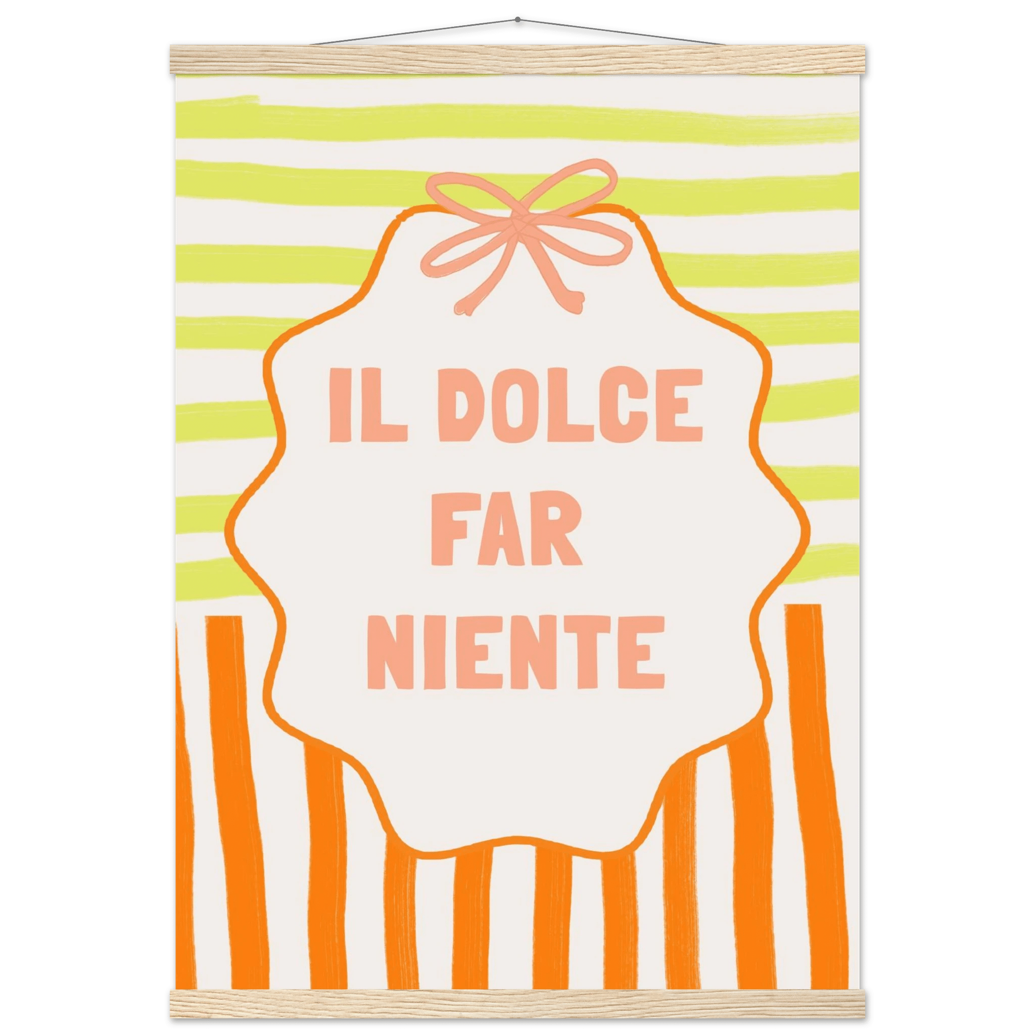 Il Dolce Far Niente Italian Print | Coquette Stripe Wall Art - Evergreen Posters