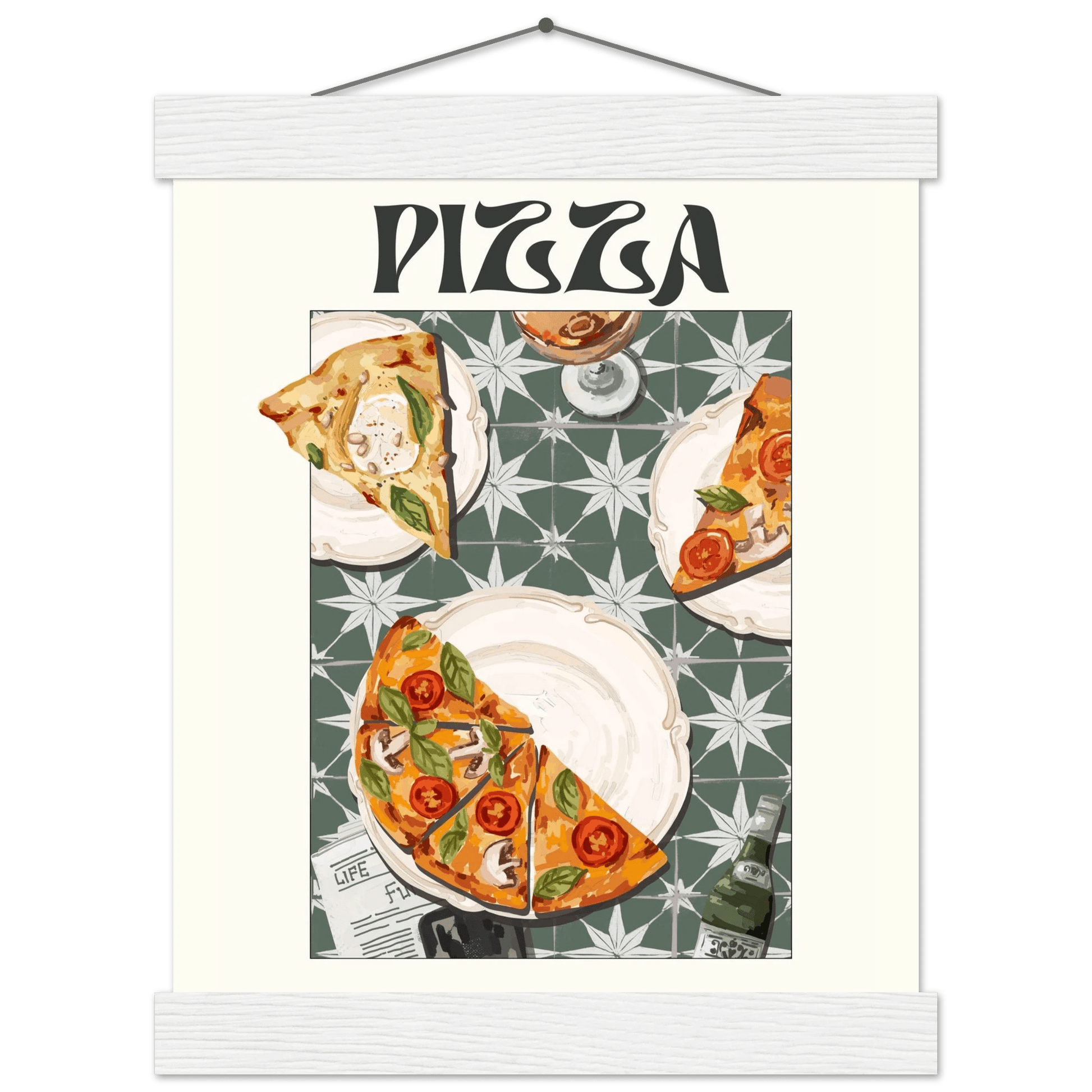 Pizza Poster – Playful Italian Kitchen Wall Art Print (Digital & Printed Options) - Evergreen Posters