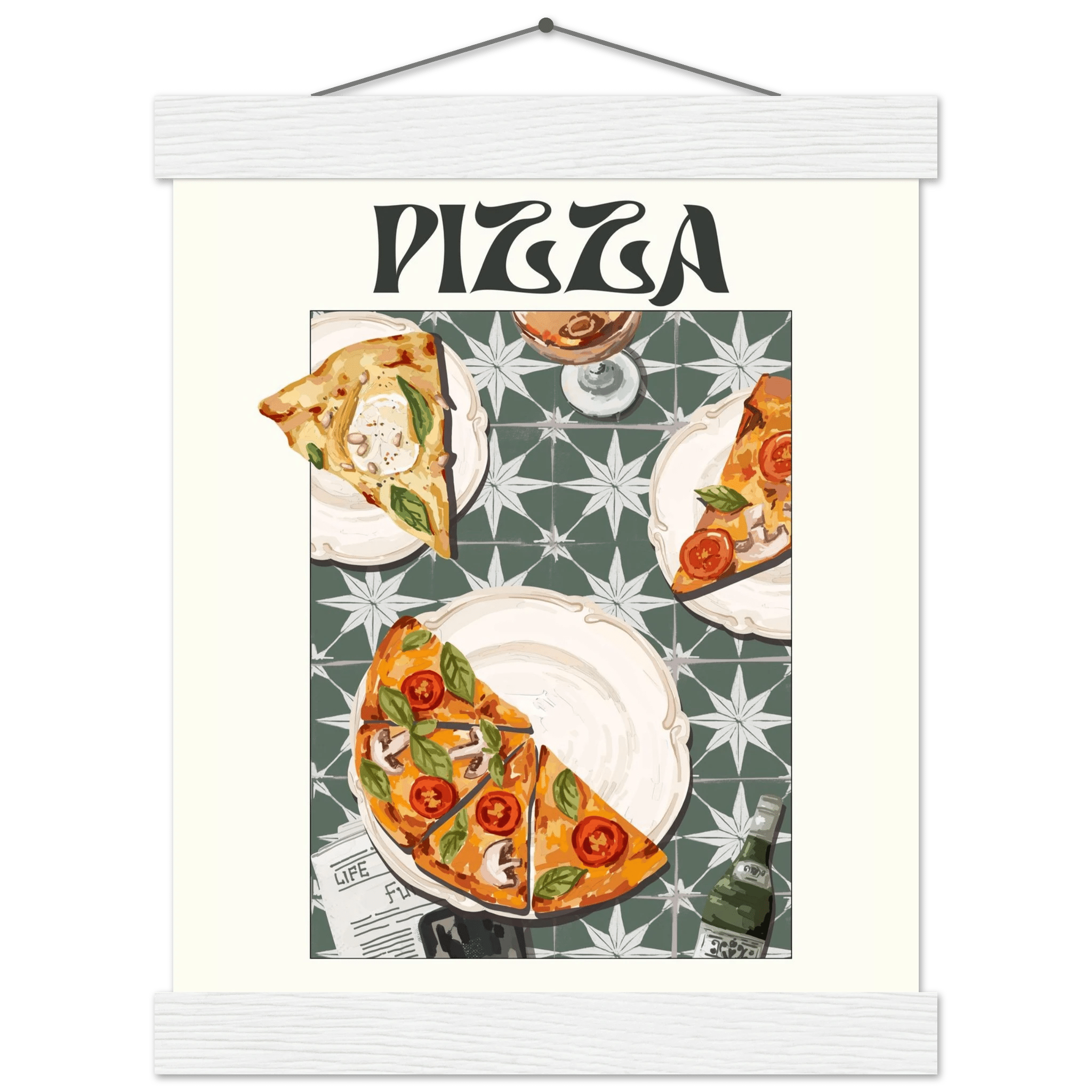 Pizza Poster – Playful Italian Kitchen Wall Art Print (Digital & Printed Options) - Evergreen Posters