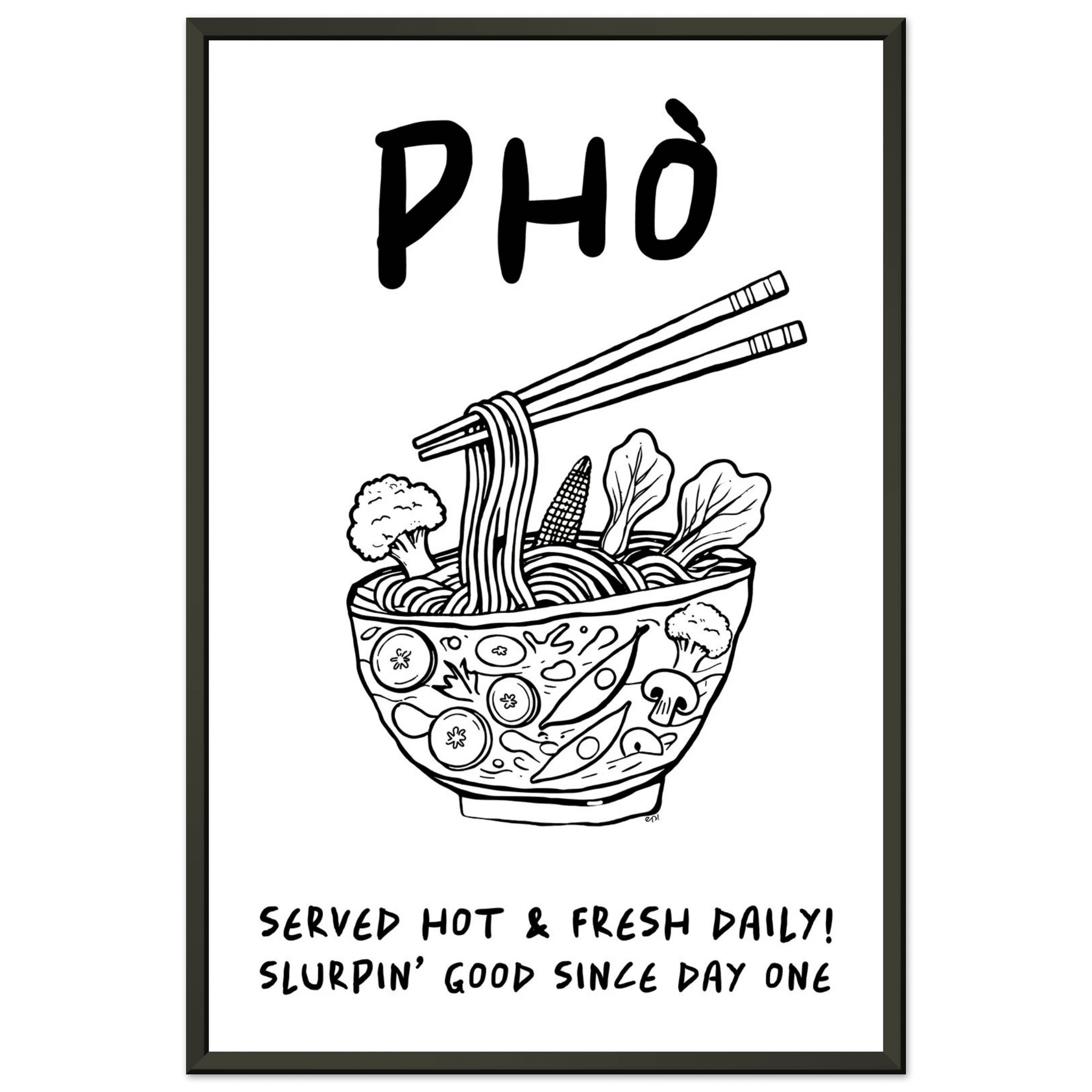 Pho Poster – Funny Vietnamese Kitchen Wall Art Print (Digital & Printed Options) - Evergreen Posters