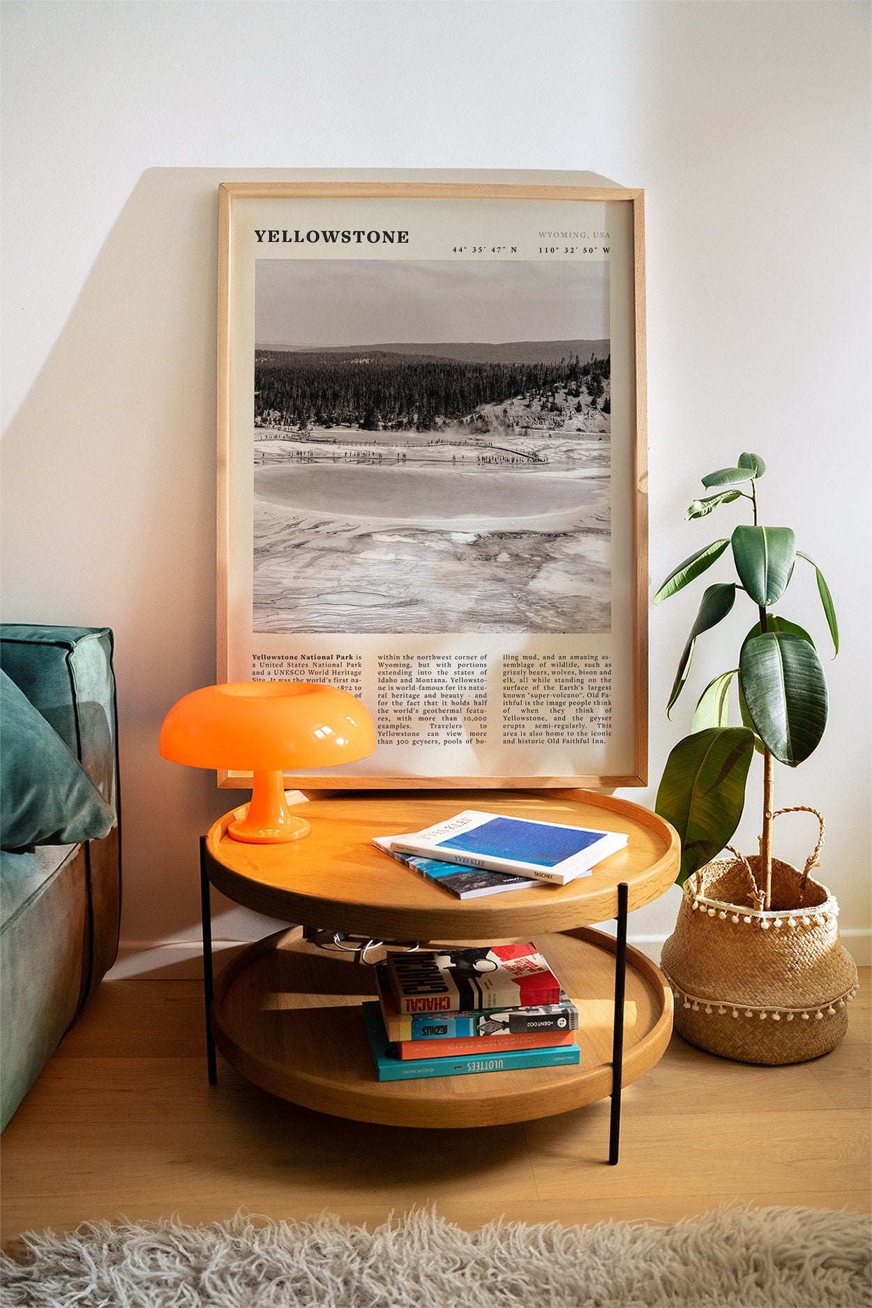 Yellowstone Poster | Black & White Grand Prismatic Spring Wall Art | WY Print - Evergreen Posters