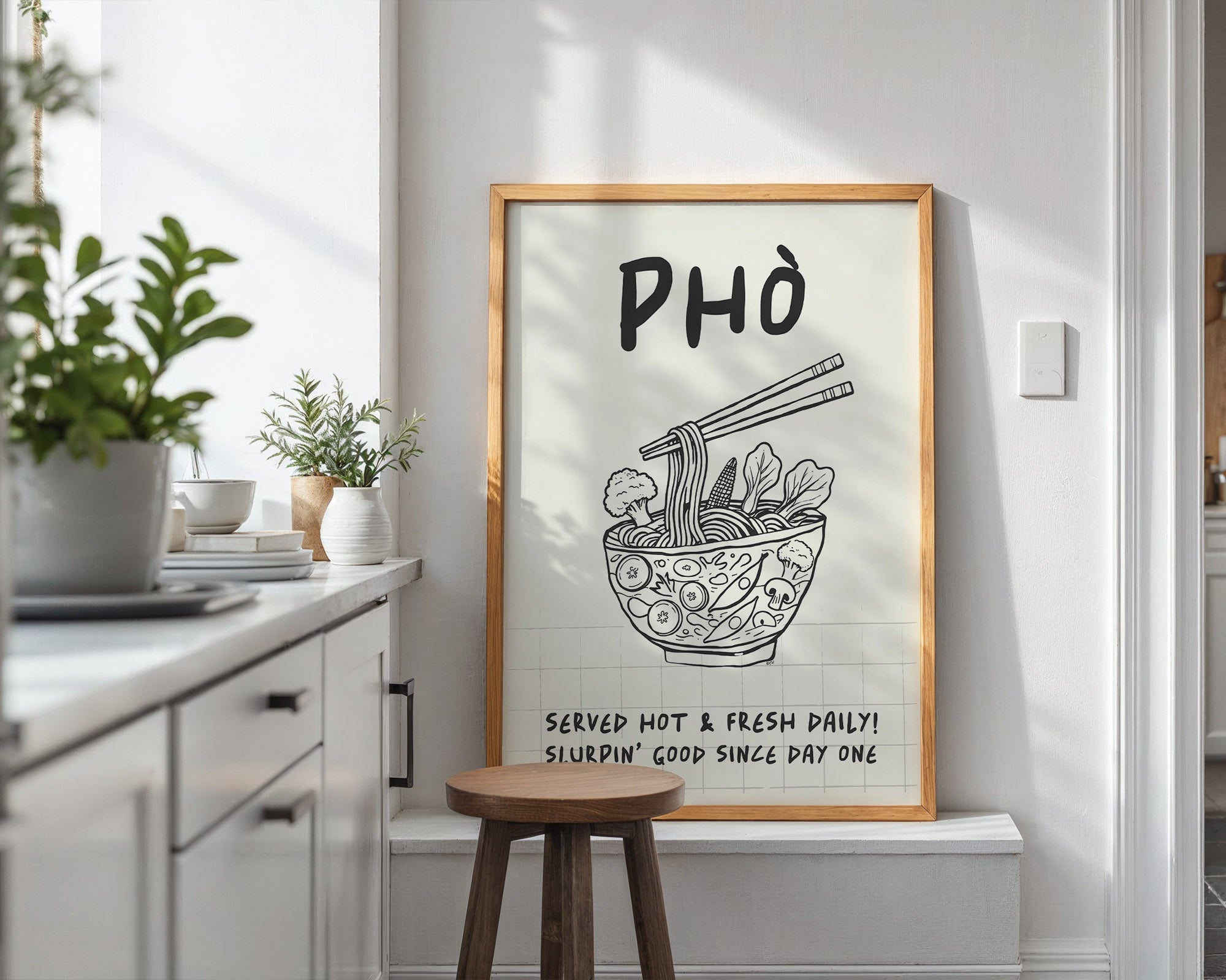 Pho Poster – Slurpin’ Good Vietnamese Kitchen Wall Art Print (Digital & Printed Options) - Evergreen Posters
