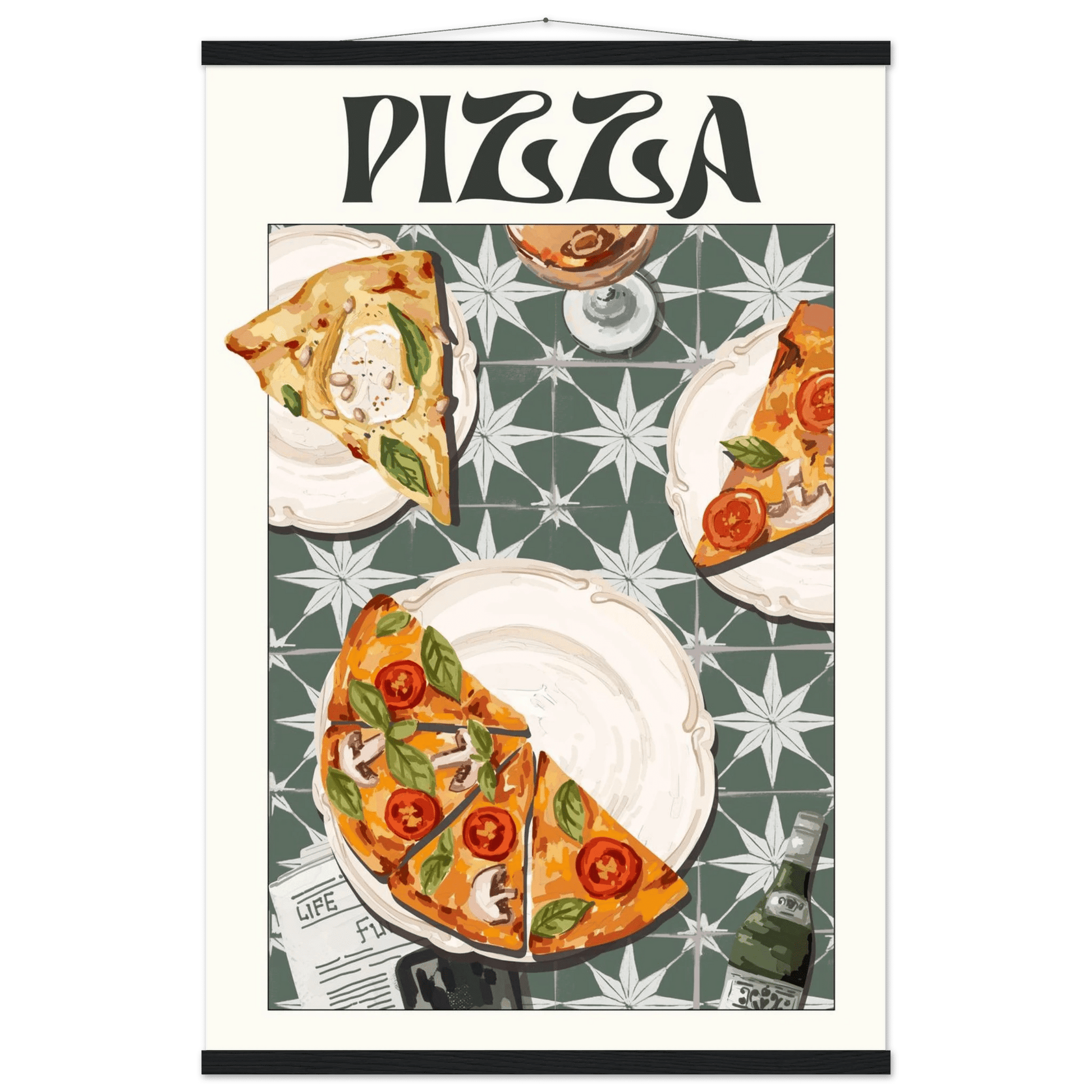 Pizza Poster – Playful Italian Kitchen Wall Art Print (Digital & Printed Options) - Evergreen Posters