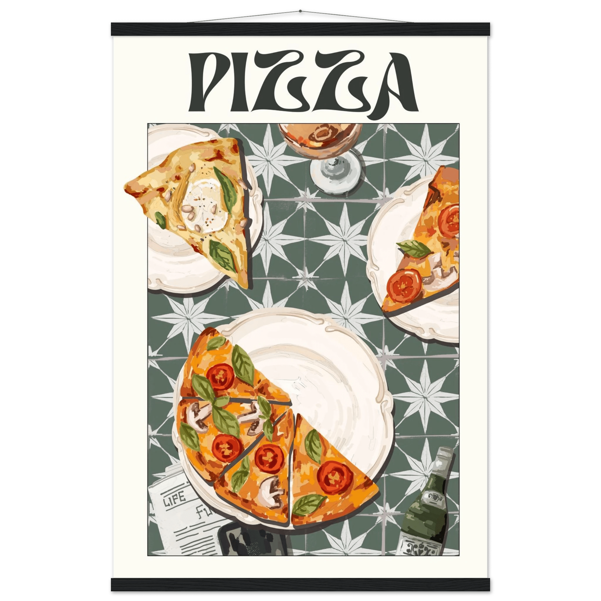 Pizza Poster – Playful Italian Kitchen Wall Art Print (Digital & Printed Options) - Evergreen Posters