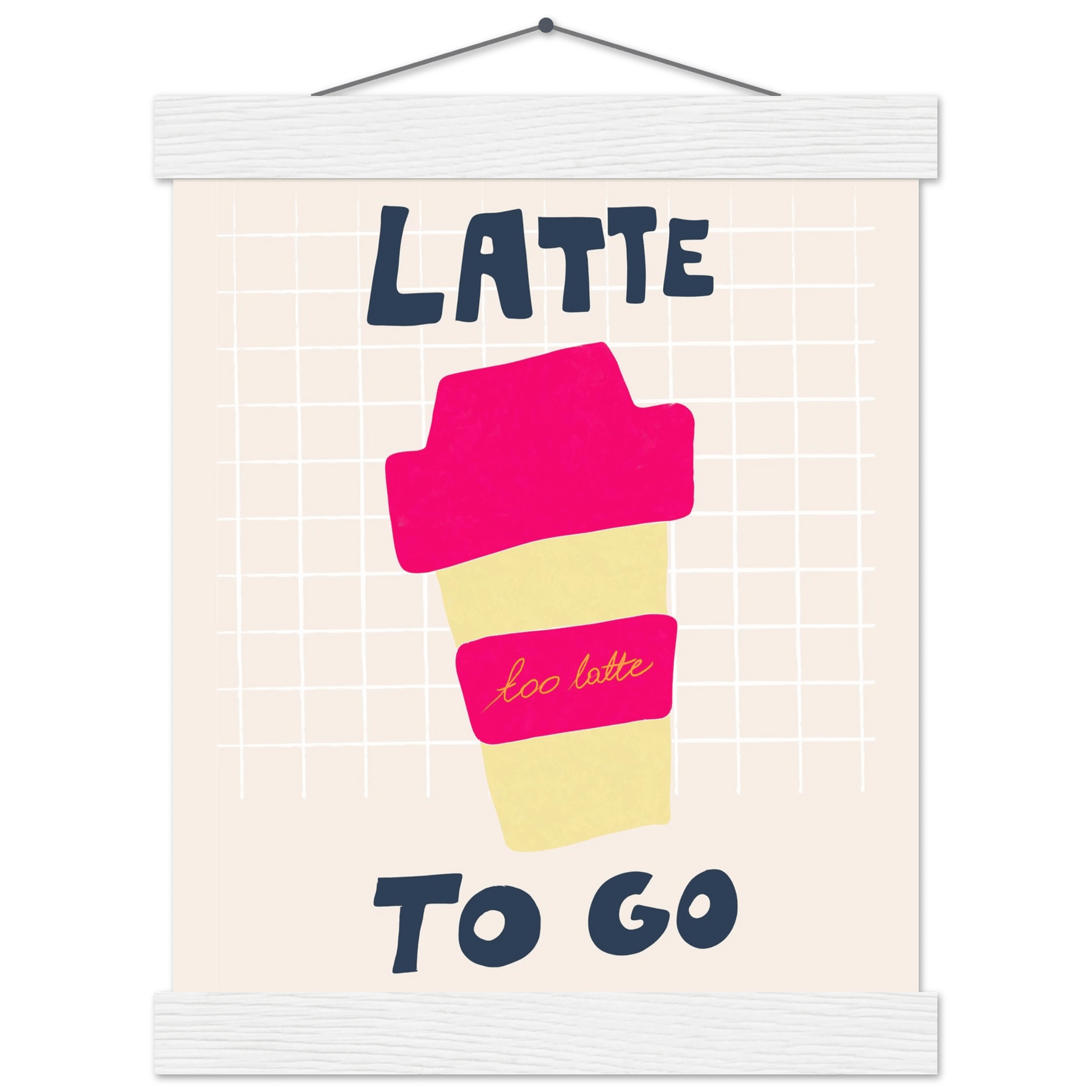 Latte To Go Poster – Playful Coffee Kitchen Wall Art Print (Digital & Printed Options) - Evergreen Posters