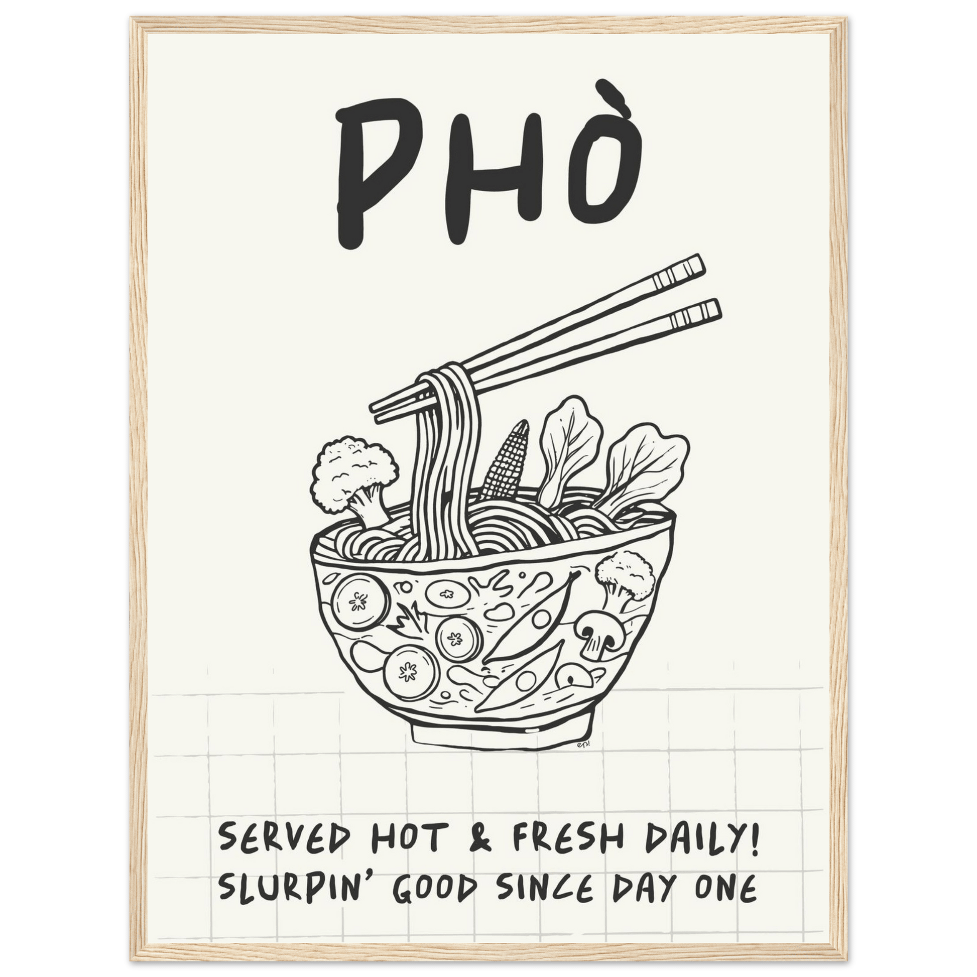 Pho Poster – Slurpin’ Good Vietnamese Kitchen Wall Art Print (Digital & Printed Options) - Evergreen Posters