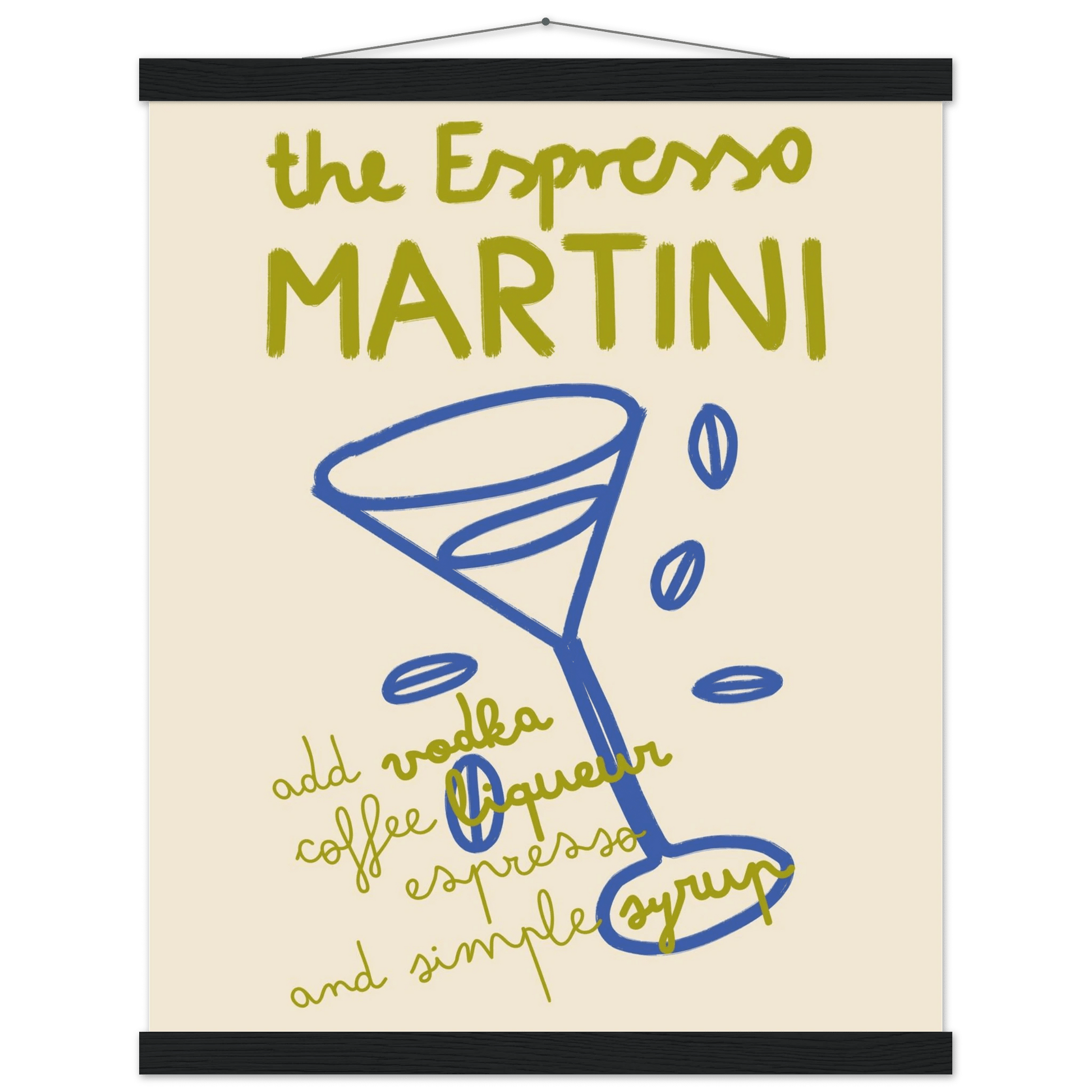 Espresso Martini Print | Cocktail Recipe Wall Art | Kitchen Bar Poster - Evergreen Posters