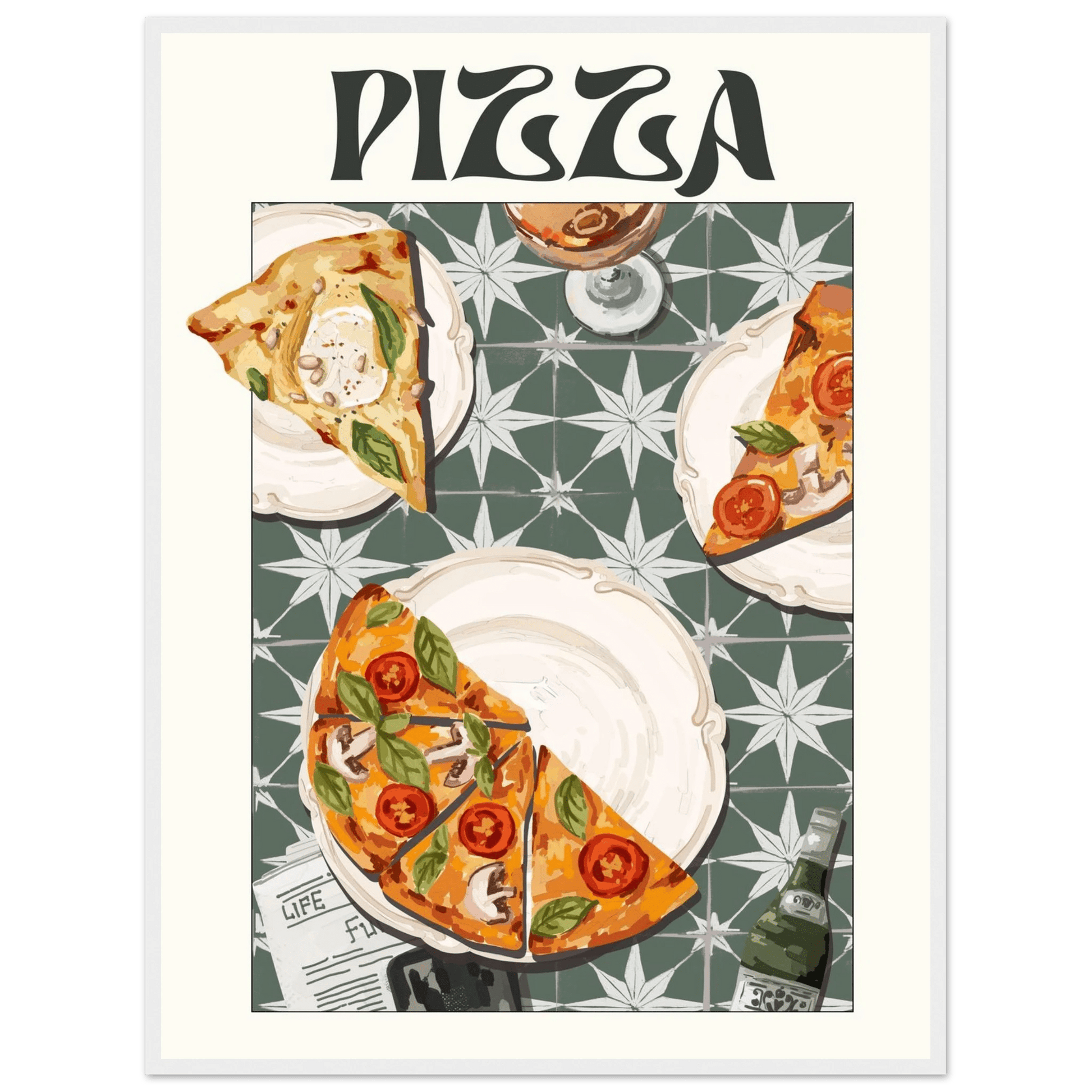 Pizza Poster – Playful Italian Kitchen Wall Art Print (Digital & Printed Options) - Evergreen Posters