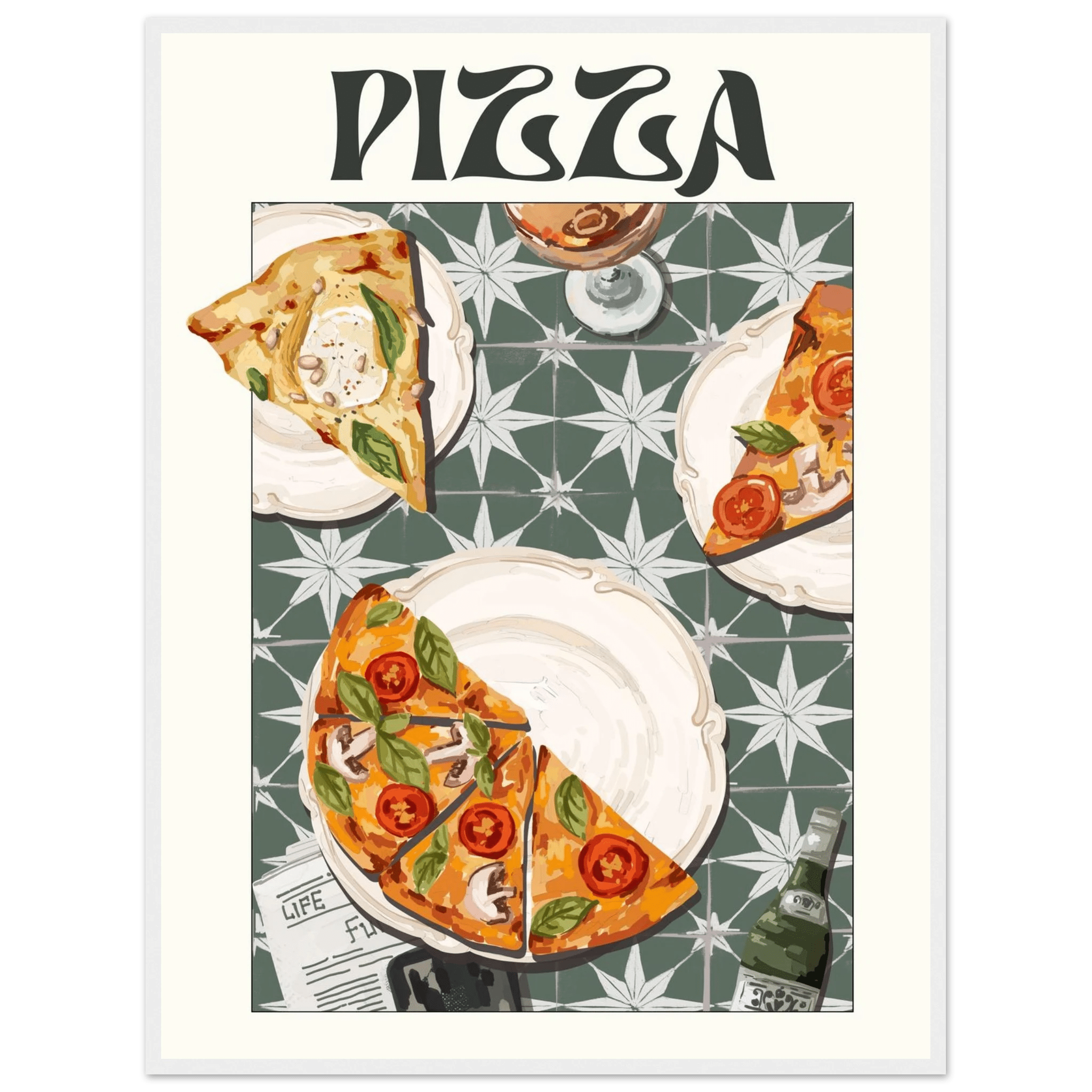 Pizza Poster – Playful Italian Kitchen Wall Art Print (Digital & Printed Options) - Evergreen Posters