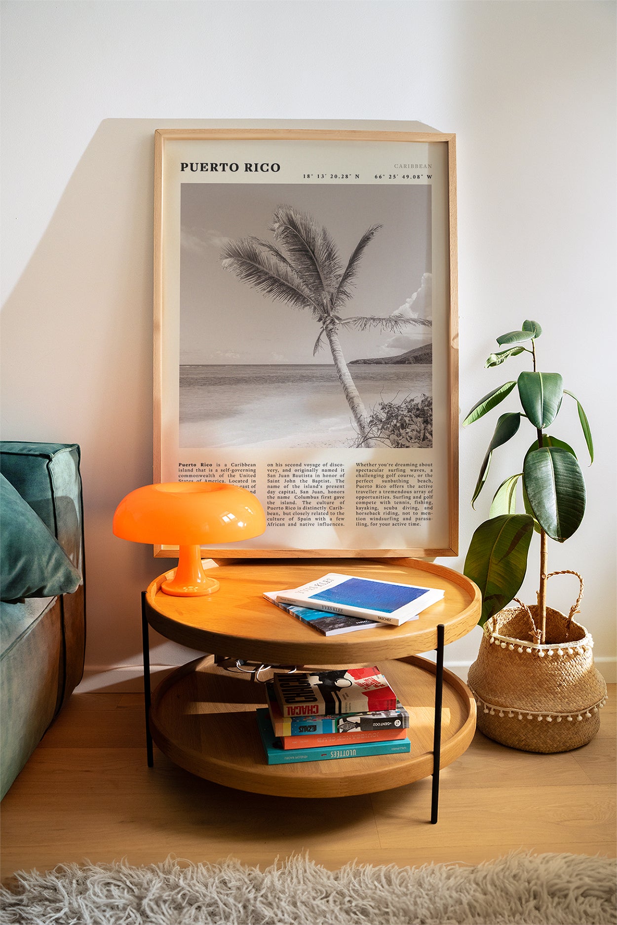 Puerto Rico Poster Black and White – Vintage Caribbean Palm Beach Print (Digital & Printed Options) - Evergreen Posters