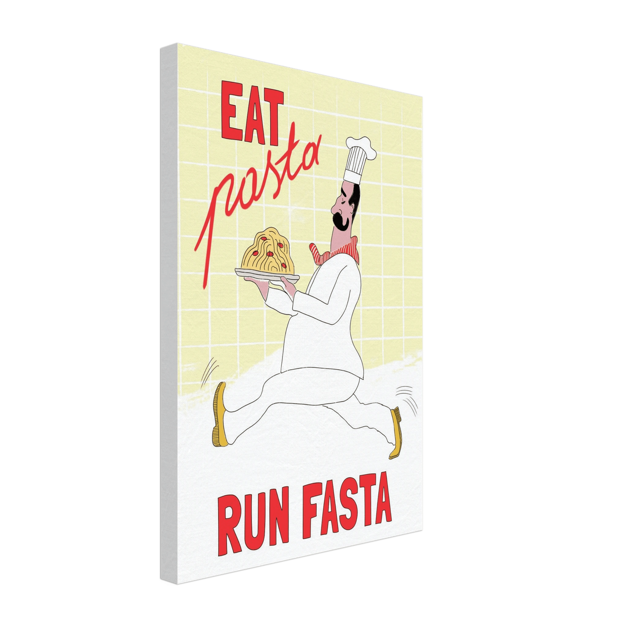 Eat Pasta Run Fasta Poster – Playful Kitchen Wall Art Print (Digital & Printed Options) - Evergreen Posters