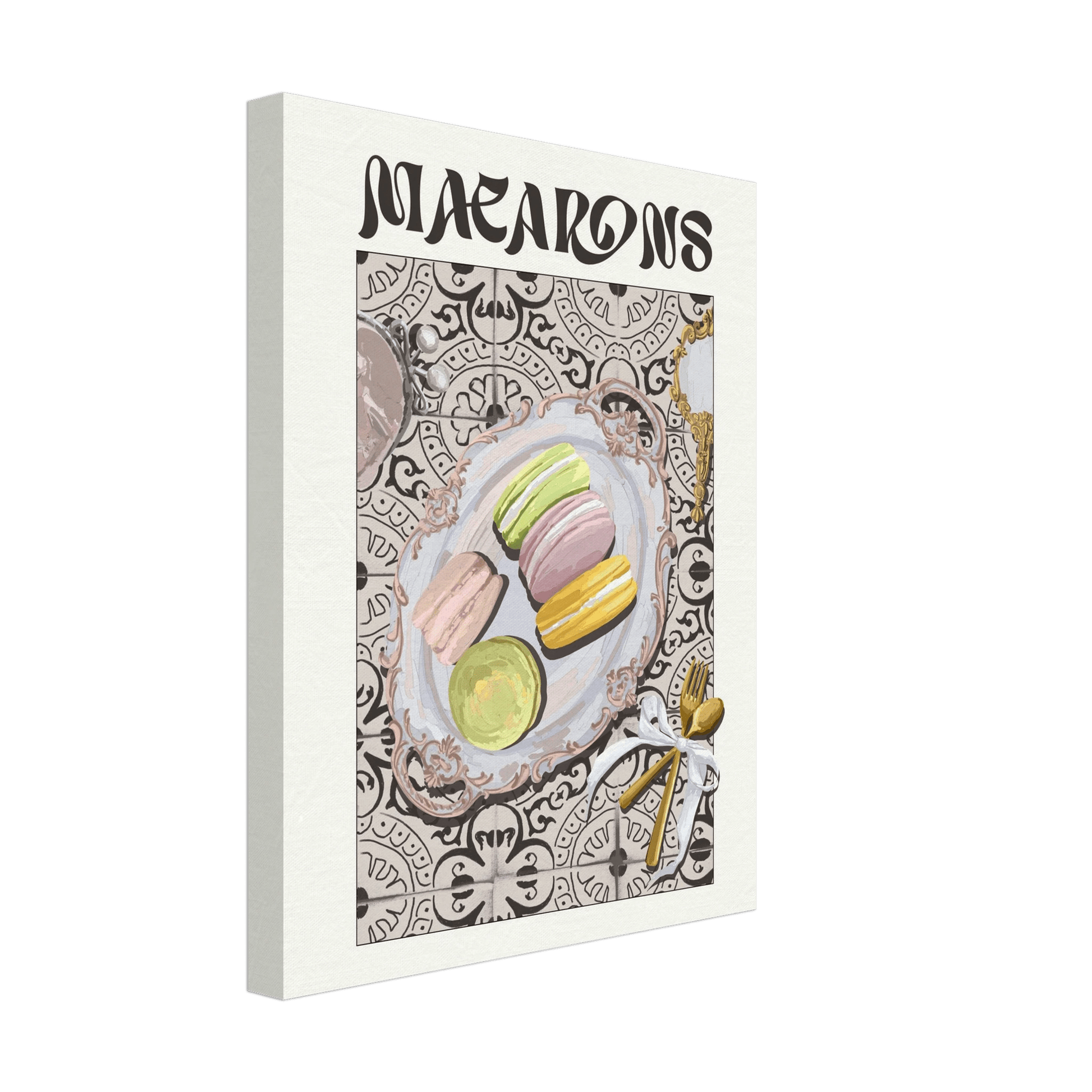 Macarons Poster – Playful French Patisserie Kitchen Wall Art Print (Digital & Printed Options) - Evergreen Posters