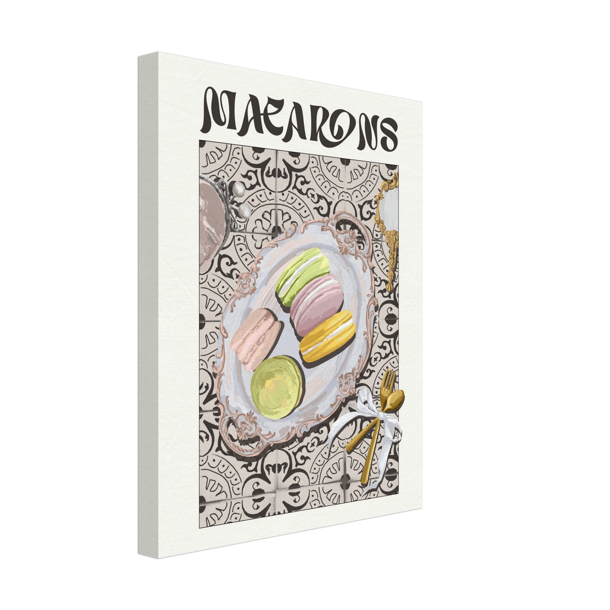 Macarons Poster – Playful French Patisserie Kitchen Wall Art Print (Digital & Printed Options) - Evergreen Posters