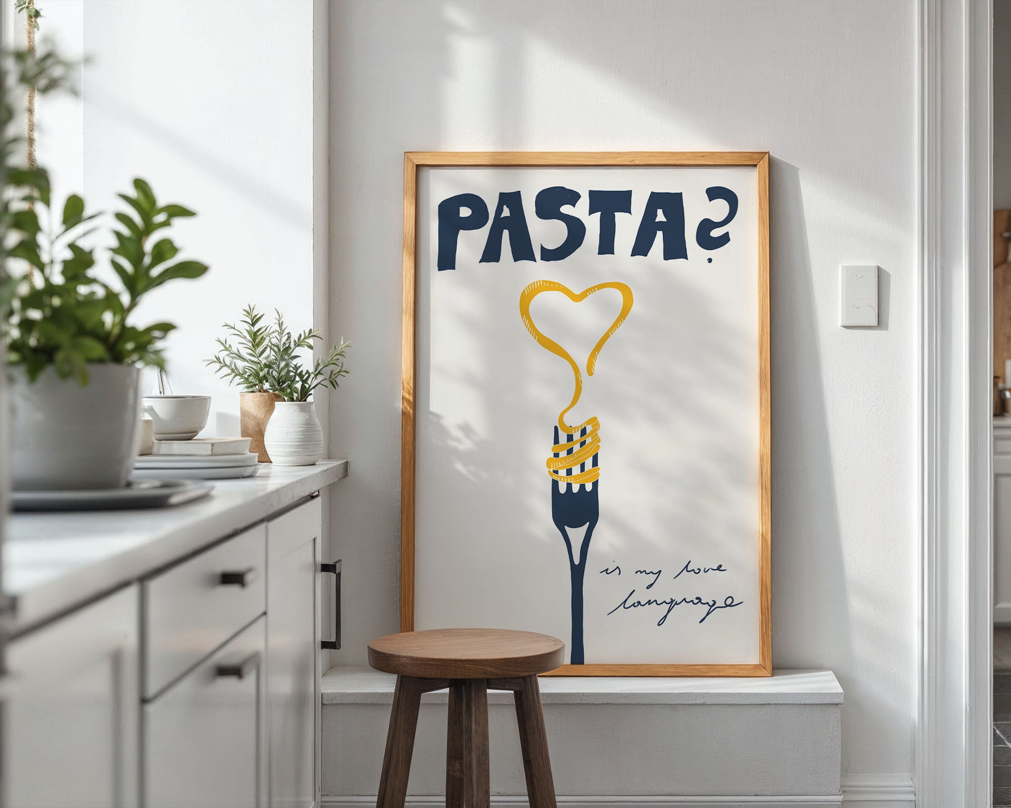 Pasta is My Love Language Poster – Playful Kitchen Wall Art Print (Digital & Printed Options) - Evergreen Posters