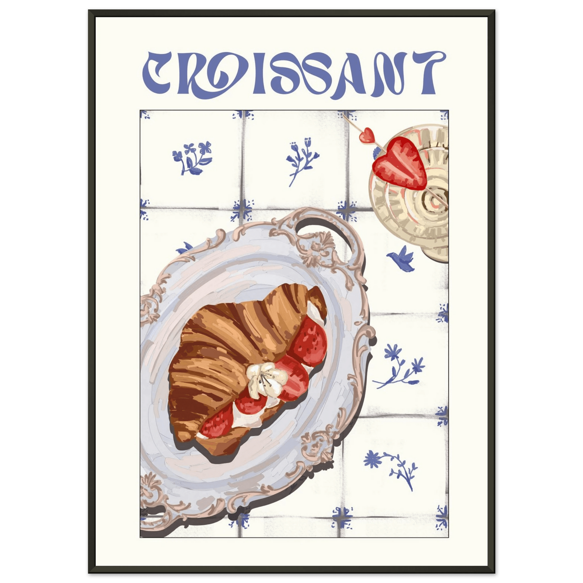 Croissant Poster – Charming French Breakfast Kitchen Wall Art Print (Digital & Printed Options) - Evergreen Posters