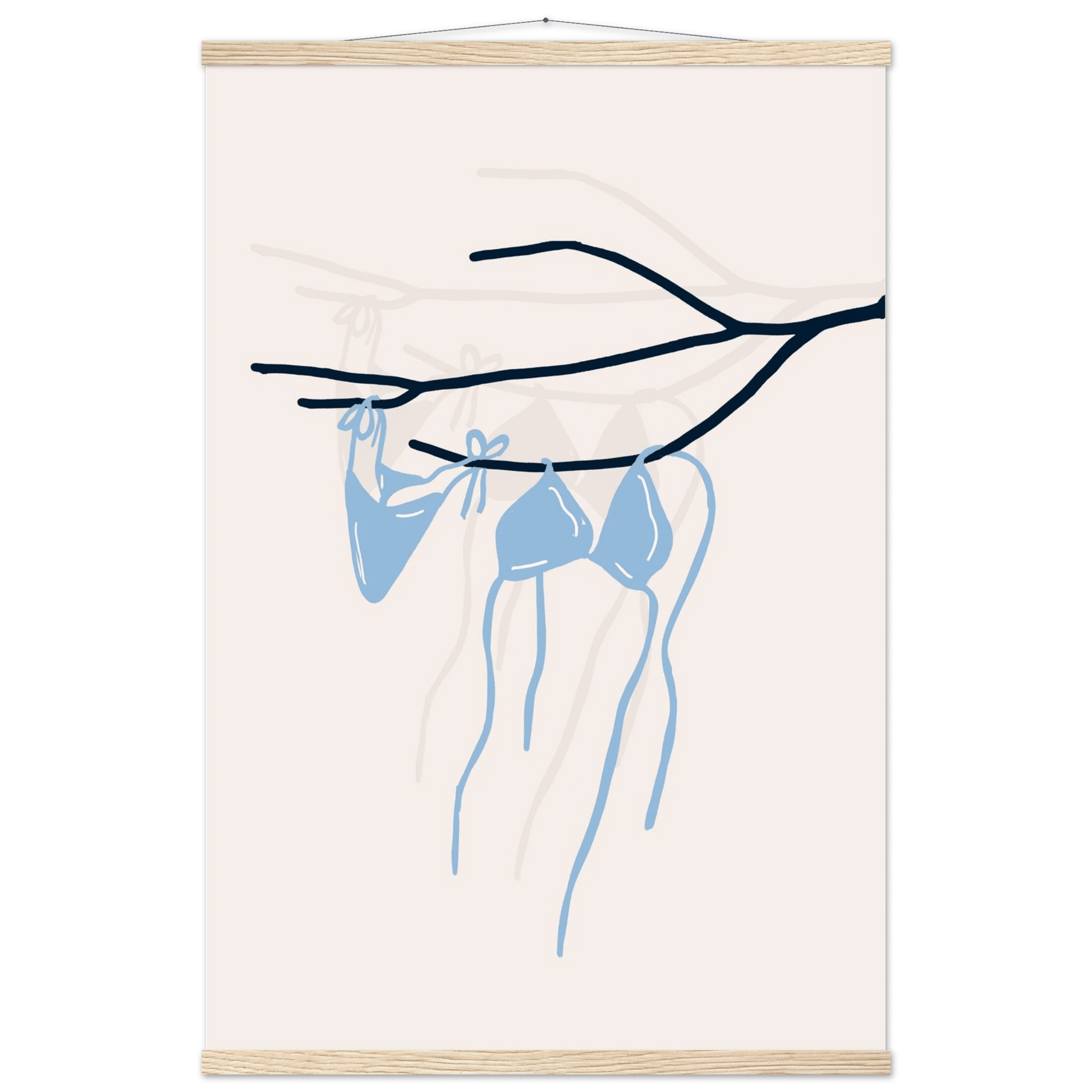Coastal Bikini Line Art Poster – Minimalist Beach Wall Art Print - Evergreen Posters