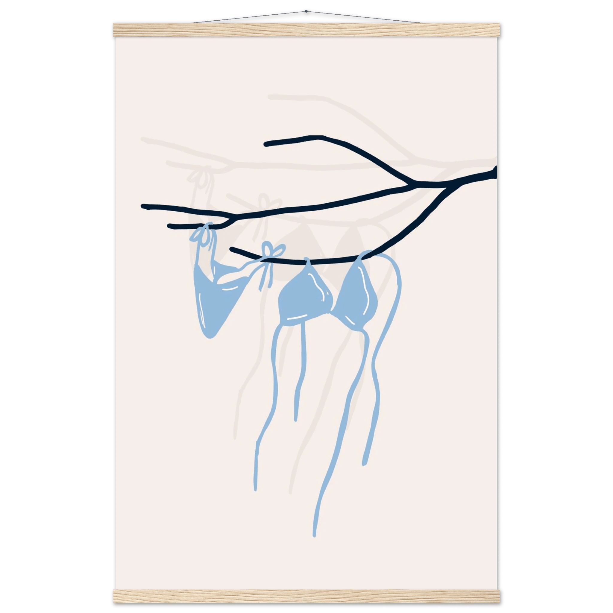 Coastal Bikini Line Art Poster – Minimalist Beach Wall Art Print - Evergreen Posters