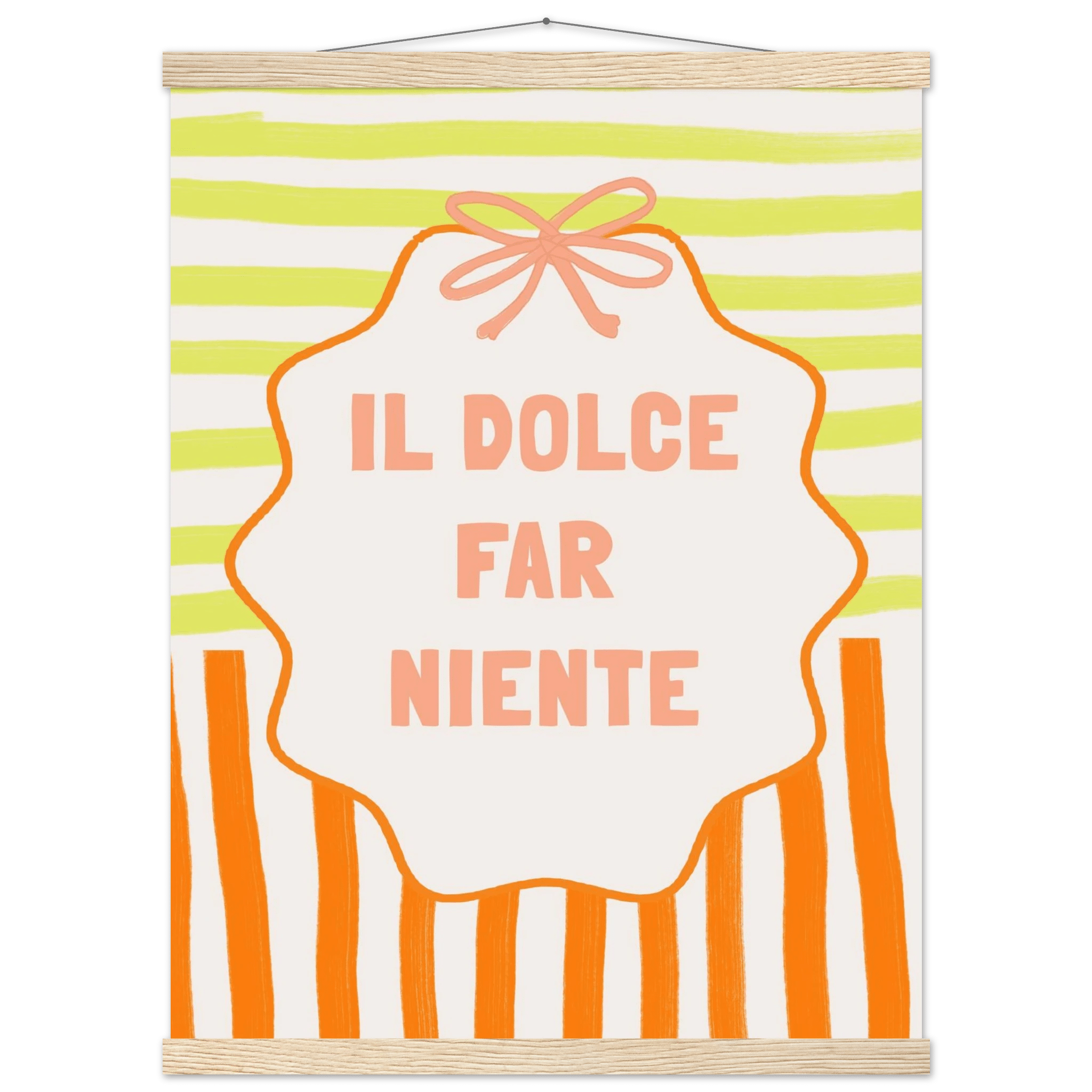Il Dolce Far Niente Italian Print | Coquette Stripe Wall Art - Evergreen Posters