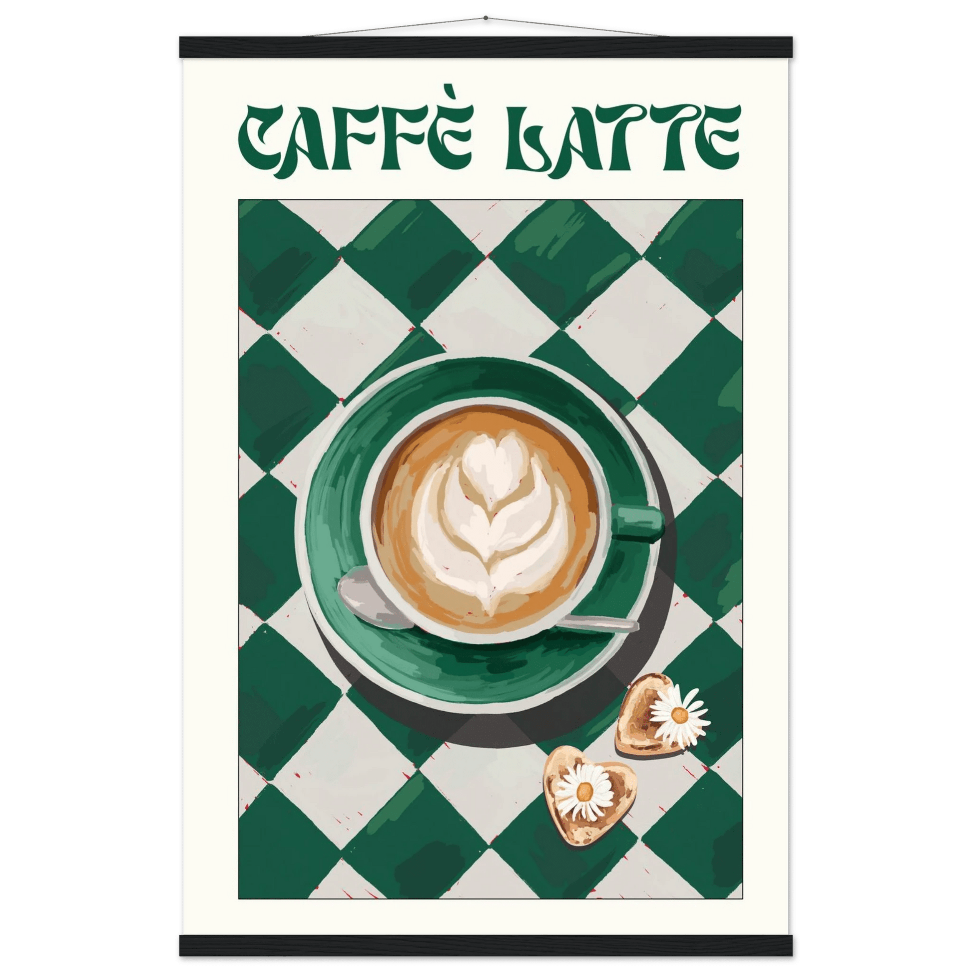 Caffè Latte Poster – Playful Coffee Kitchen Wall Art Print (Digital & Printed Options) - Evergreen Posters