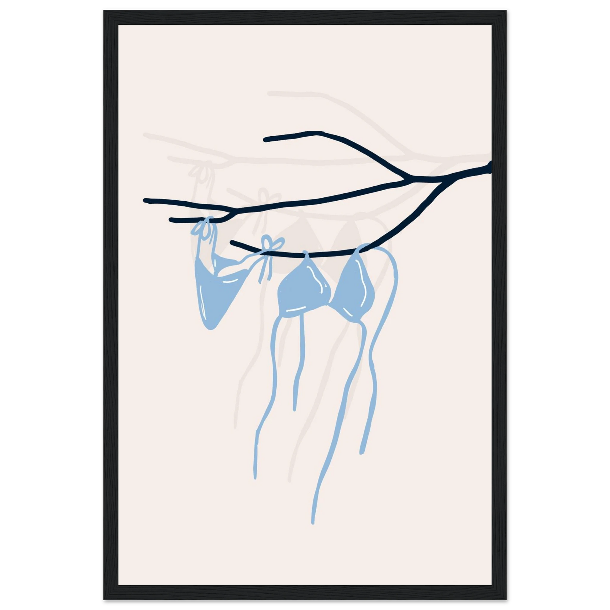 Coastal Bikini Line Art Poster – Minimalist Beach Wall Art Print - Evergreen Posters